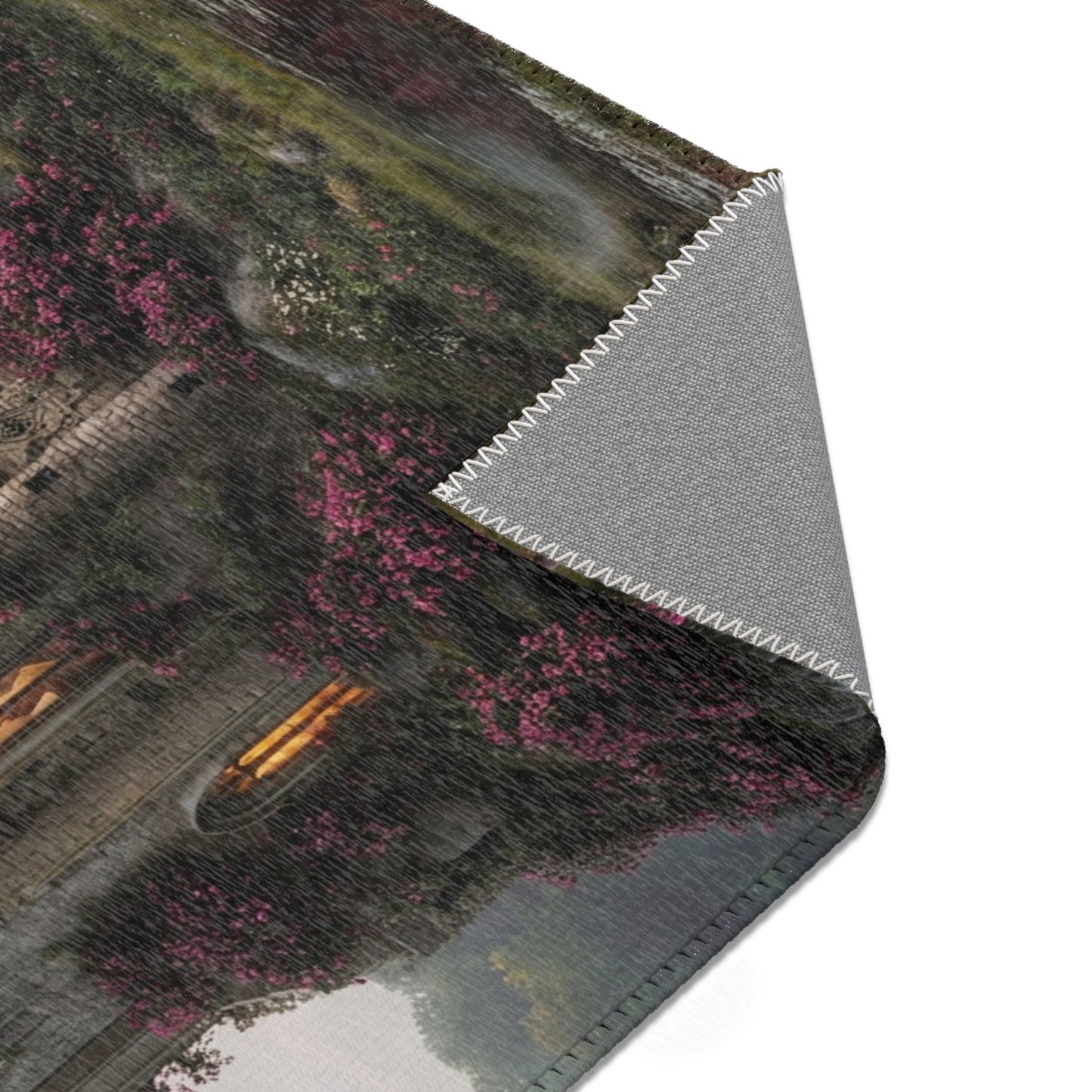 Crimson Rose Castle Area Rugs – Whispers of the Forgotten Keep