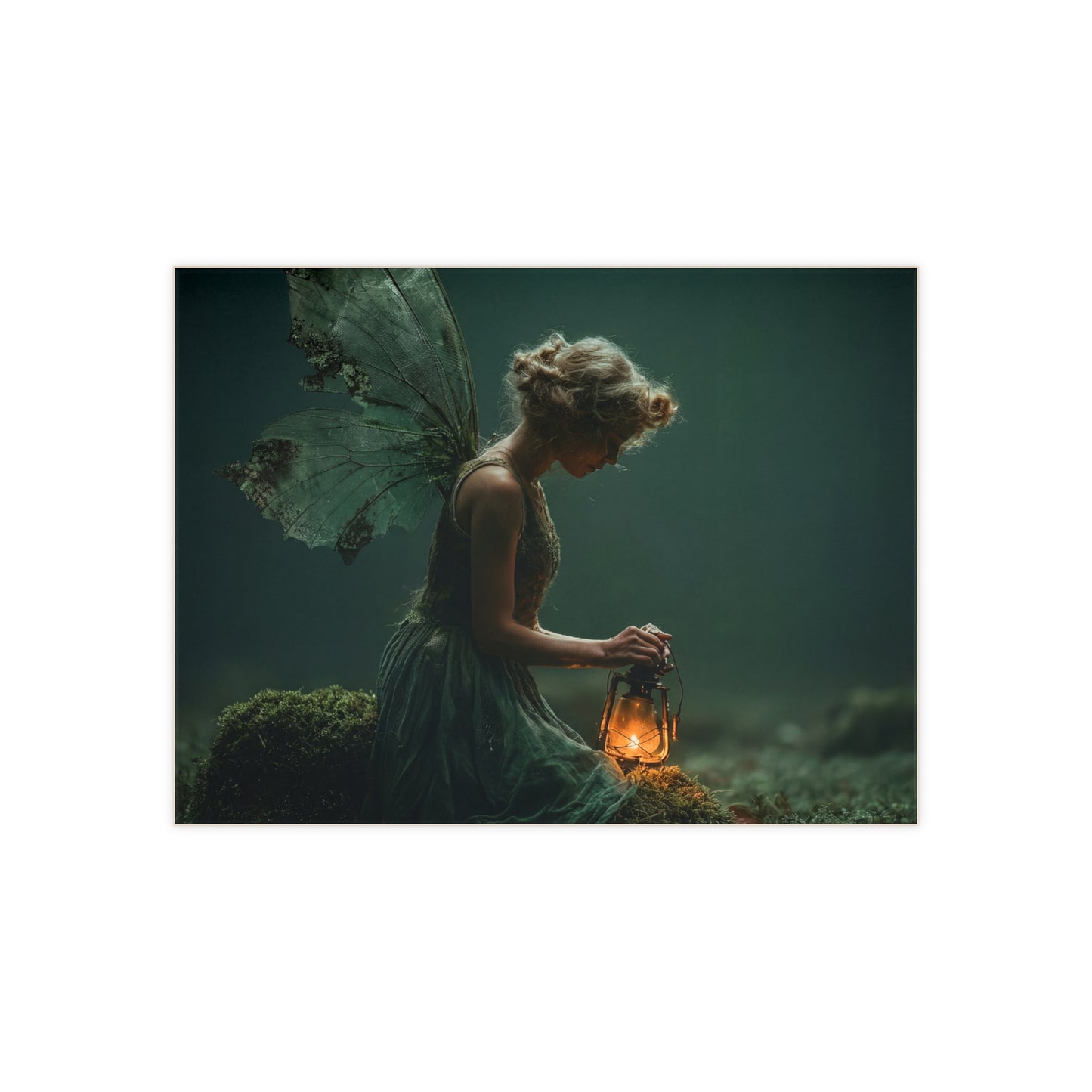 Forgotten Forest Fairy Ceramic Photo Tile – Keeper of the Mossy Glade