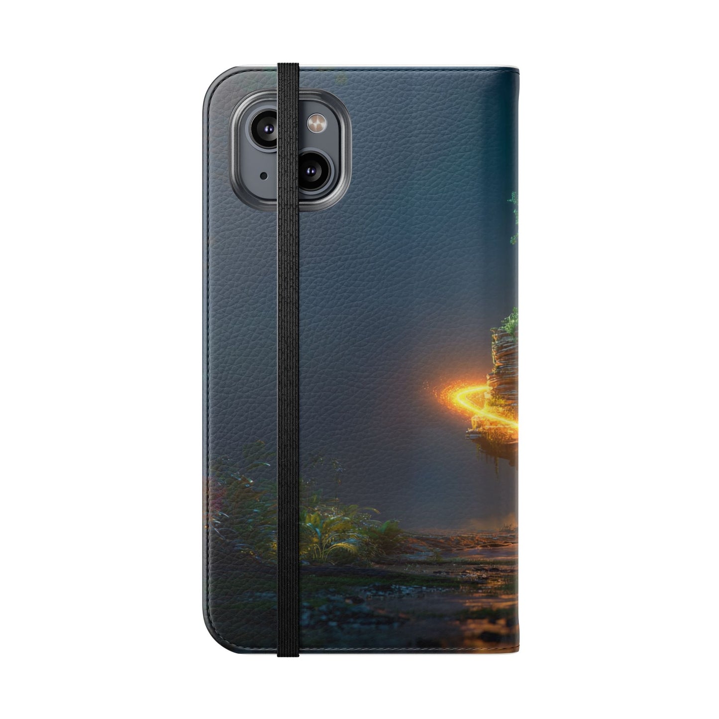 Luminous Floating Island Flip Cases – Amber Twilight Sanctuary