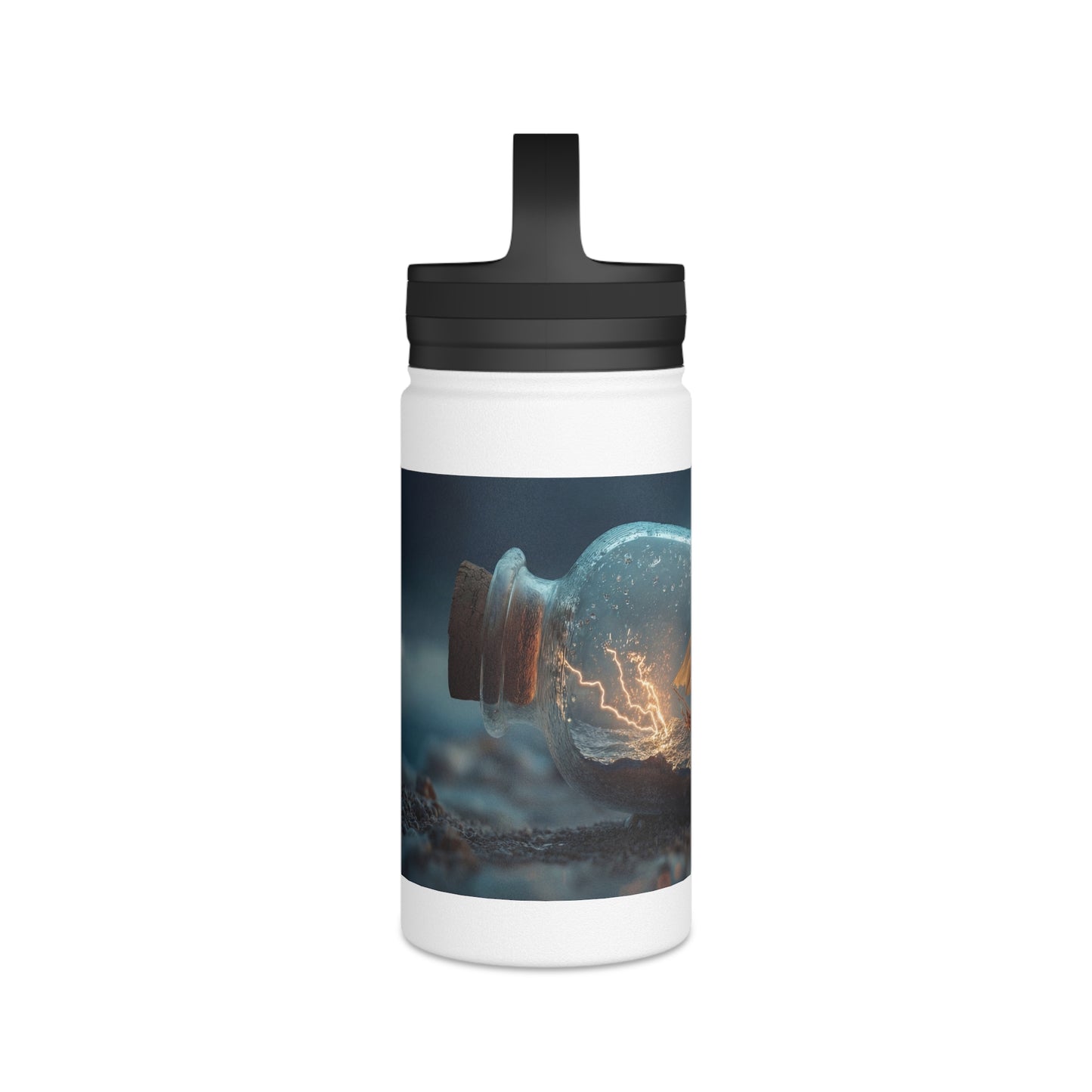 Stormbound Galleon Water Bottle – Handle Lid – Sea in a Bottle Dreamscape