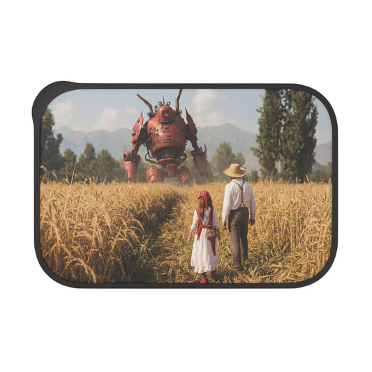 Rustic Guardian PLA Bento Box with Band and Utensils – Wheat Field Encounter