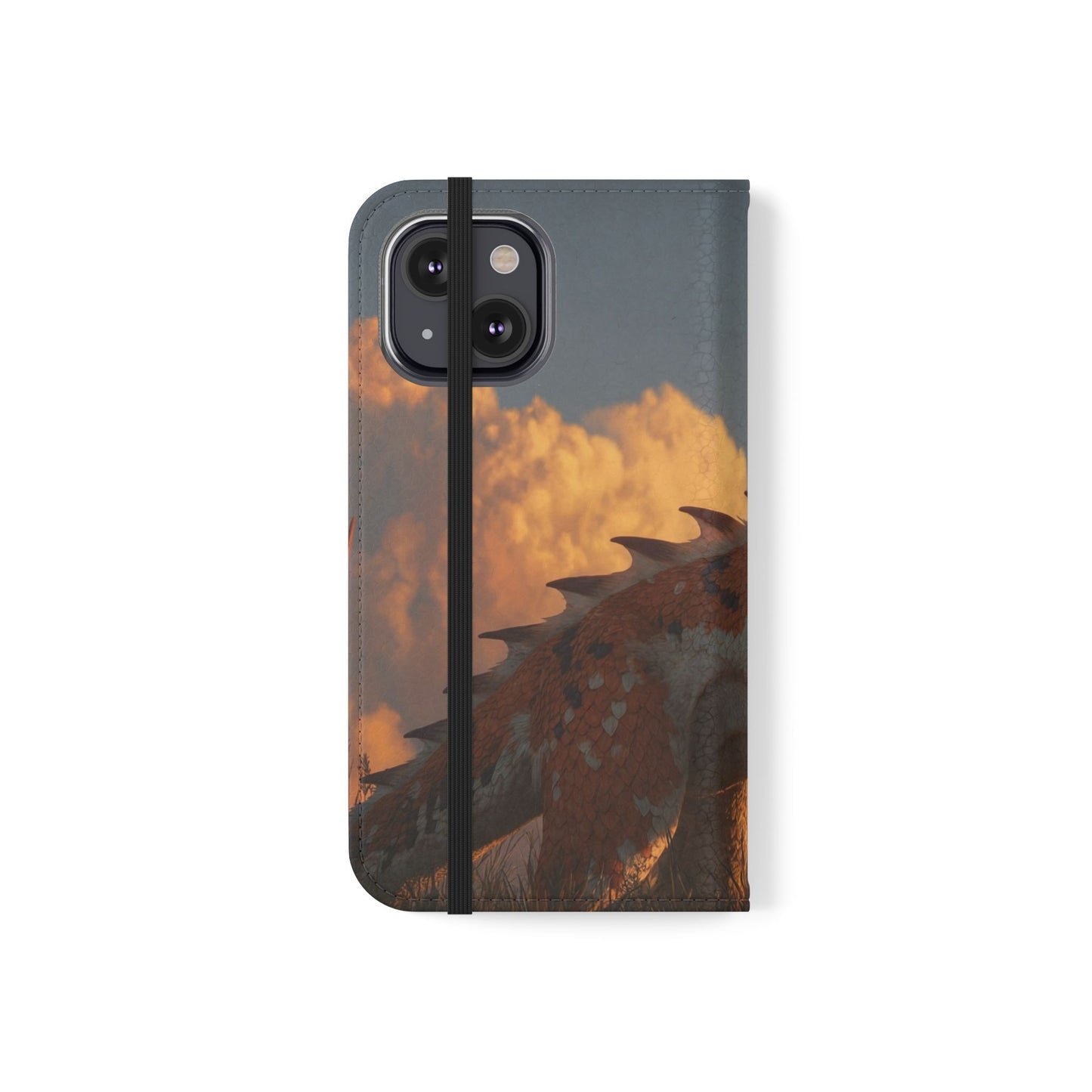 Gilded Dragon Flip Cases – Amber Sunset Guardian