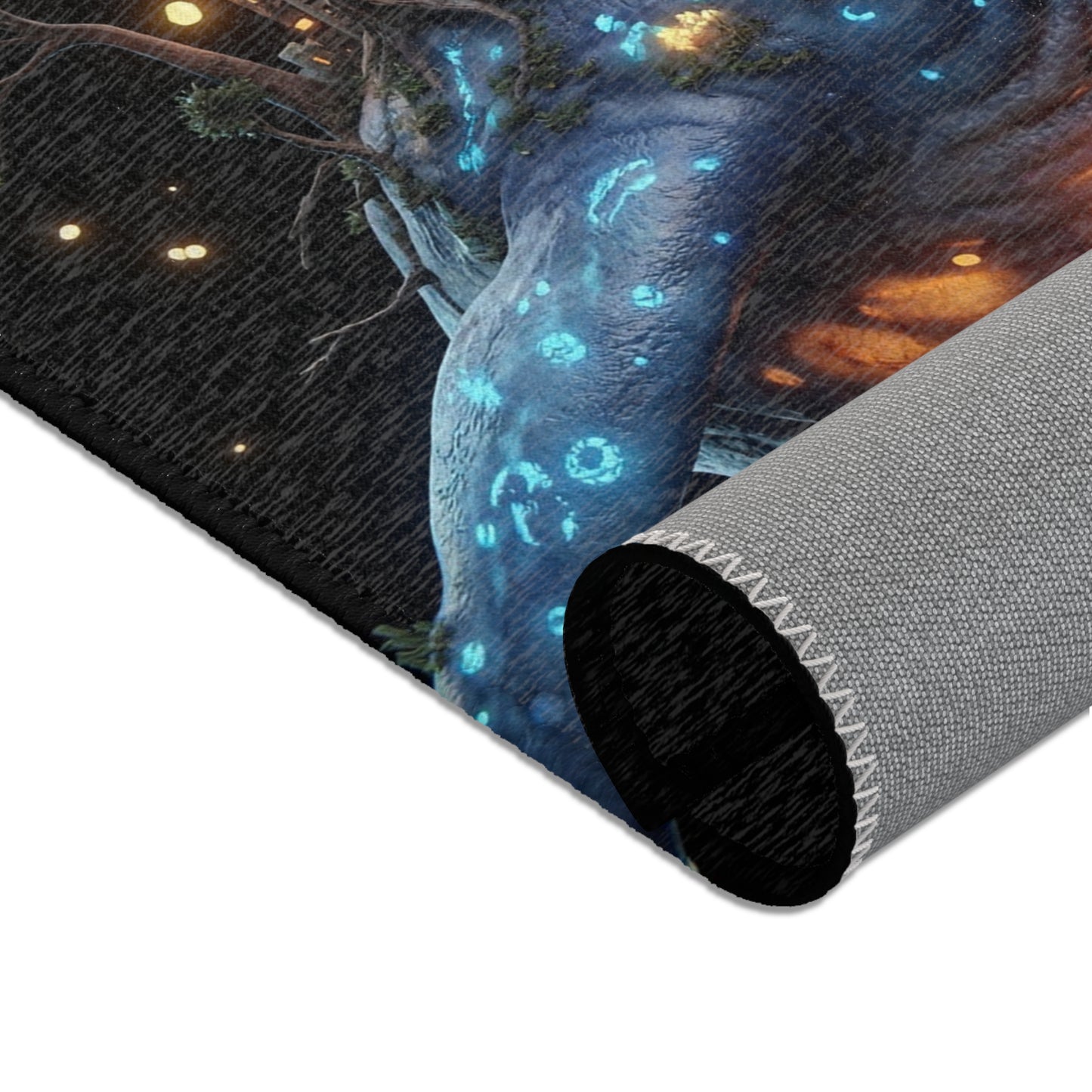Whalesong Sanctuary Area Rug – Bioluminescent City on a Whale’s Back