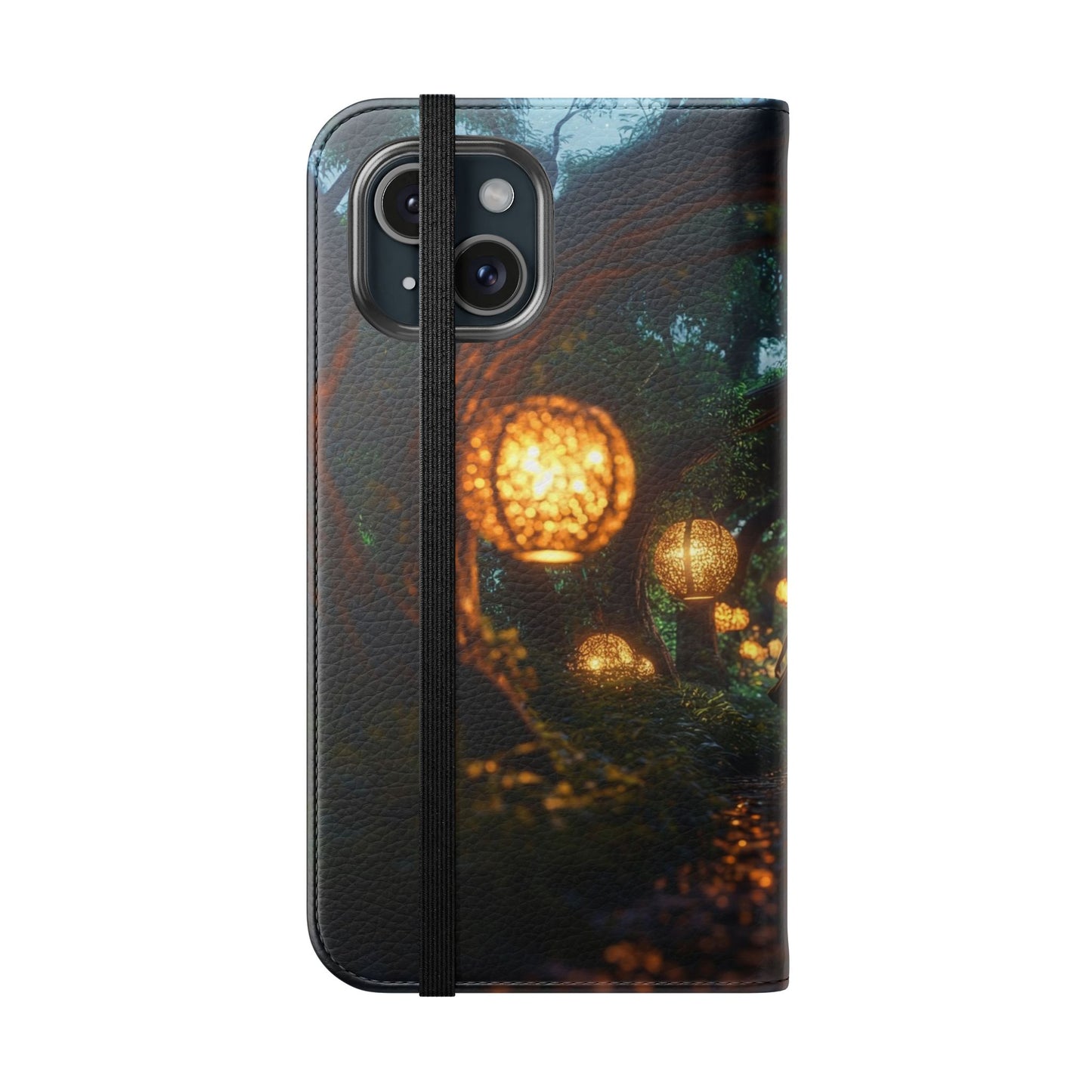 Lantern Archway Flip Cases – Girl Walking Through Forest Tunnel Art Case
