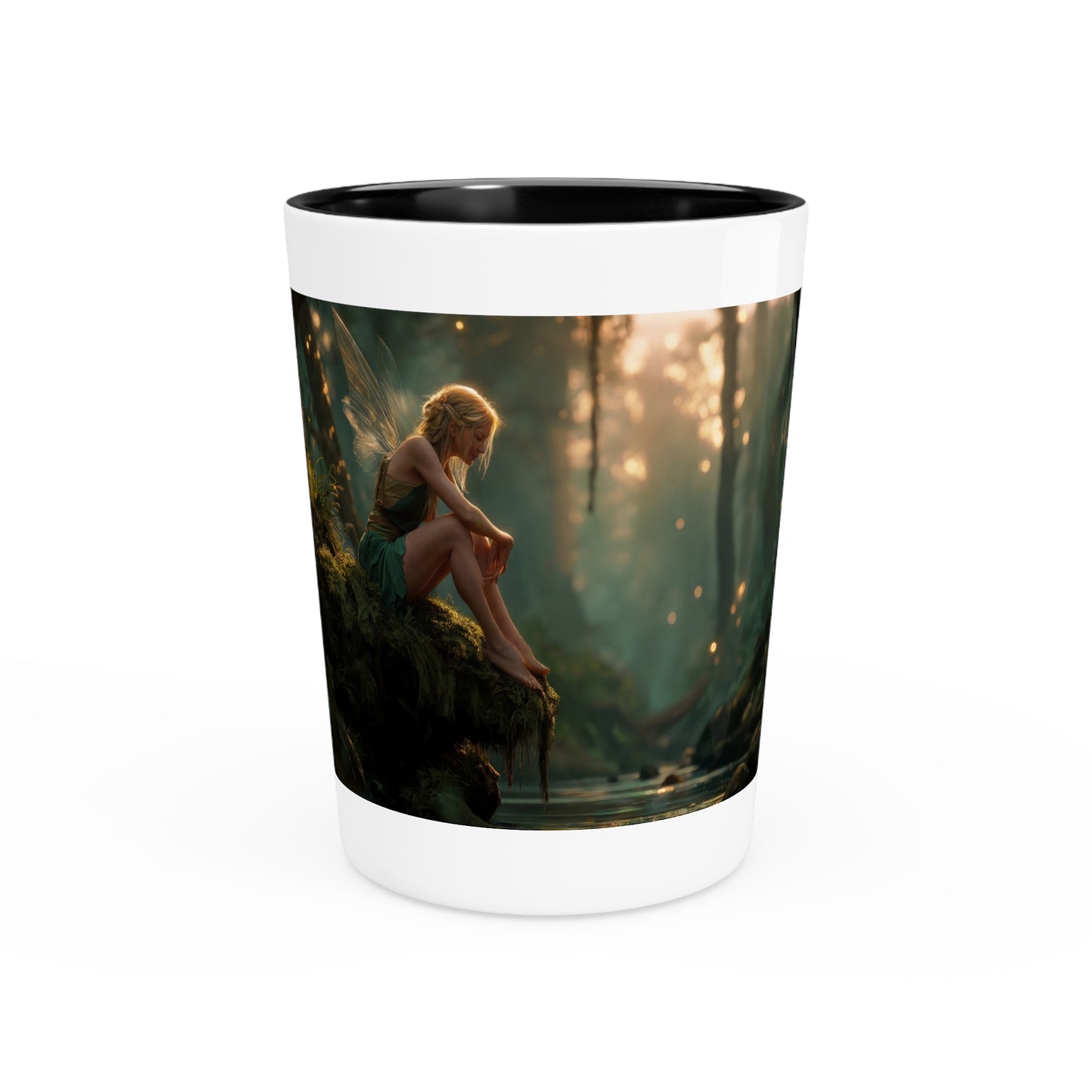 Forest Fairy Shot Glass – Mossy Bank Twilight Scene