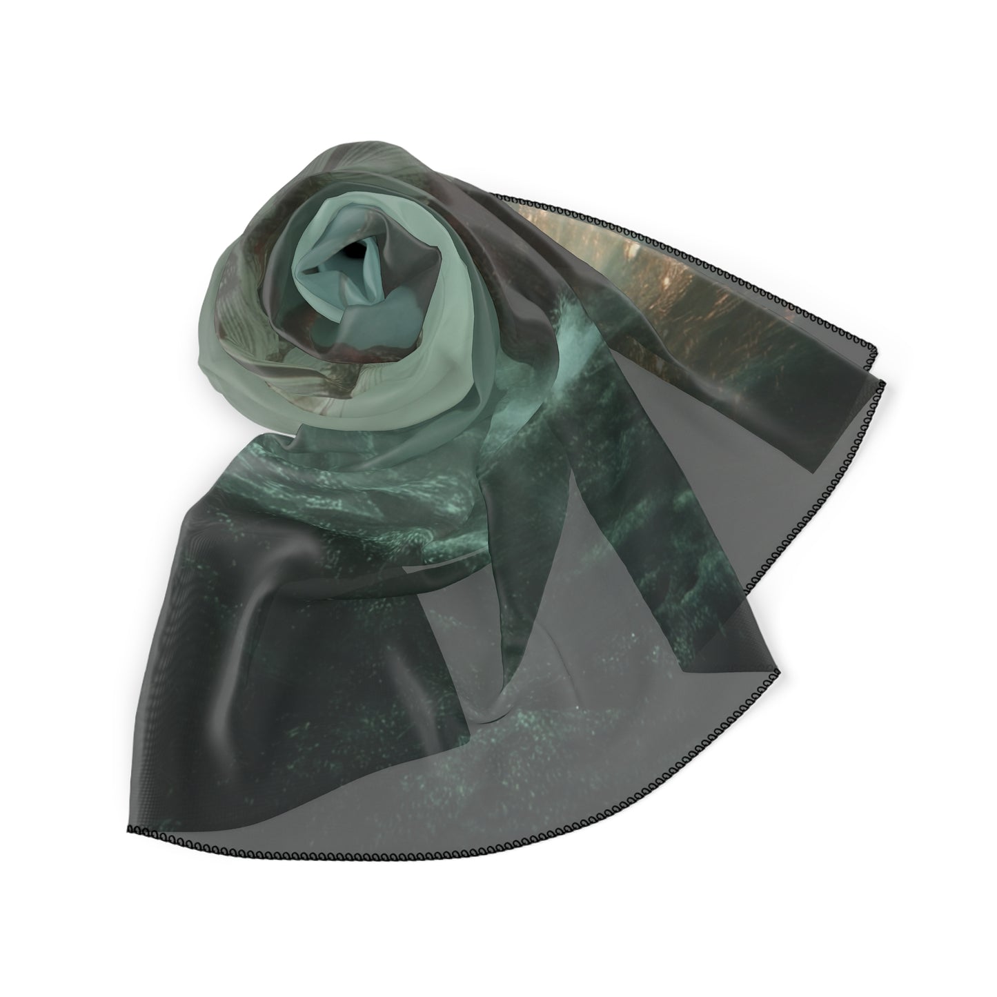 Leviathan’s Wrath Poly Scarf – Storm-Scarred Ship & Crimson Sky