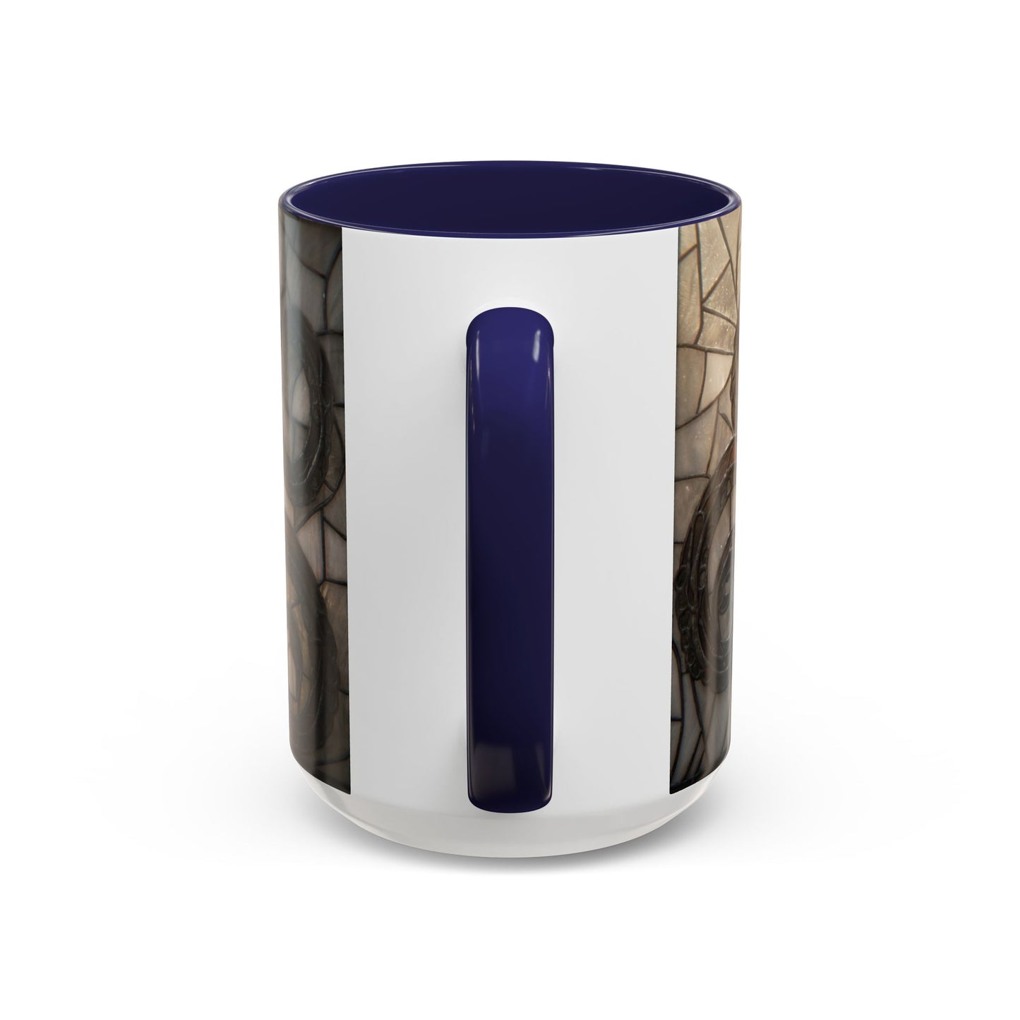 Stained Glass Octopus Accent Coffee Mug – Amber Tentacle Mosaic Art