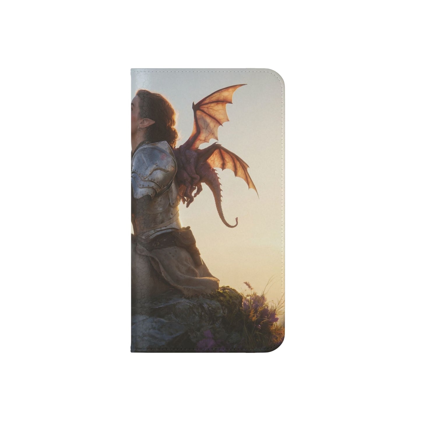 Dragon Knight Flip Cases – Sunlit Sentinel with Mini Drake and Sword