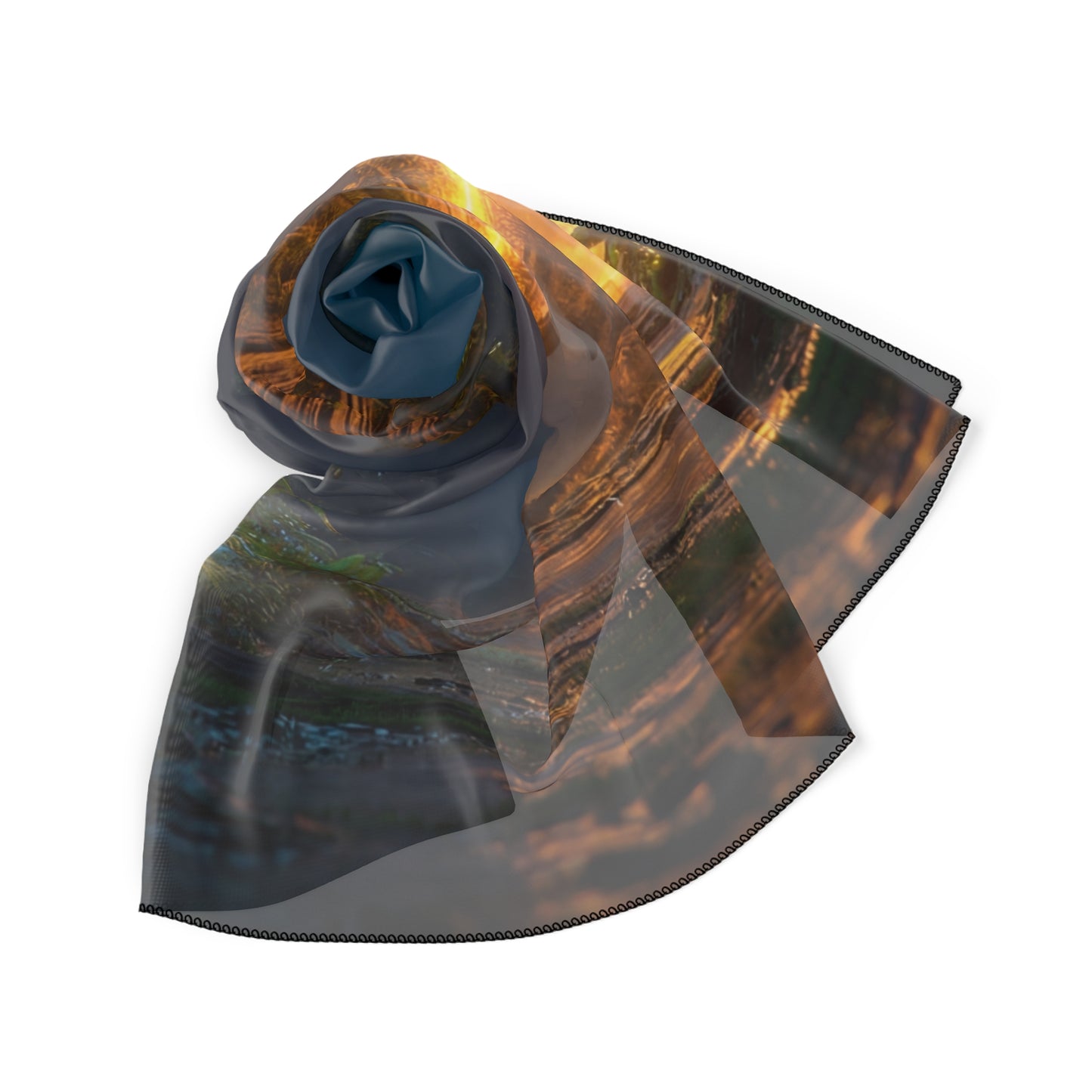 Floating Temple of Light Poly Scarf – Celestial Jungle Gateway