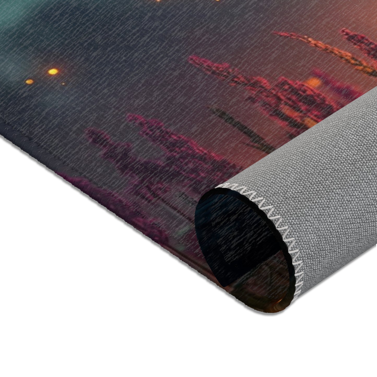 Glowing Dragonfly Area Rug – Twilight Meadow Dreamscape