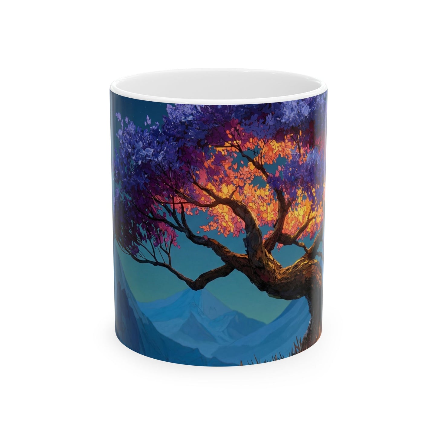 Celestial Tree Ceramic Mug – Twilight Bloom Dreamscape