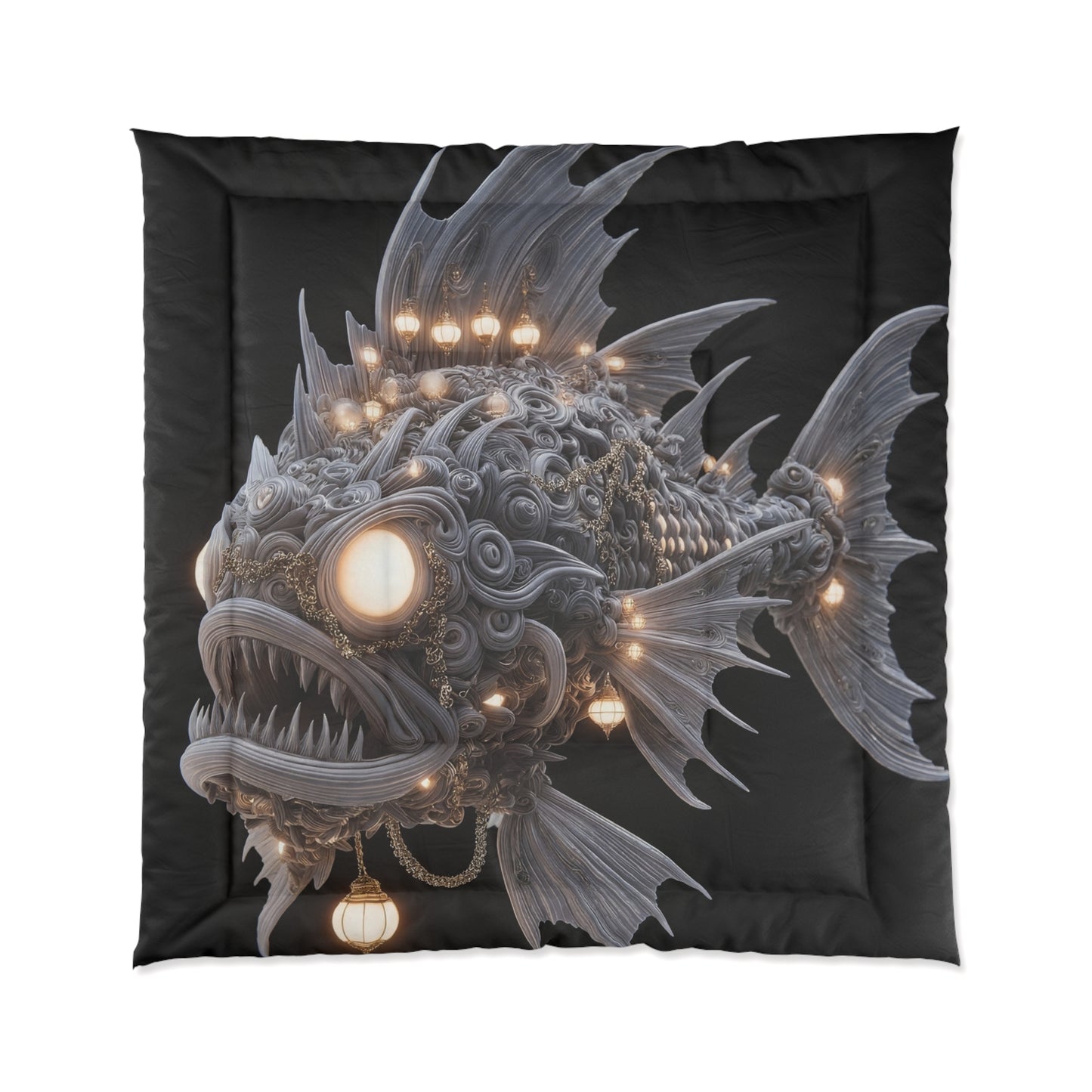 Lantern Fish Comforter – Deep Sea Chandelier Dreamscape