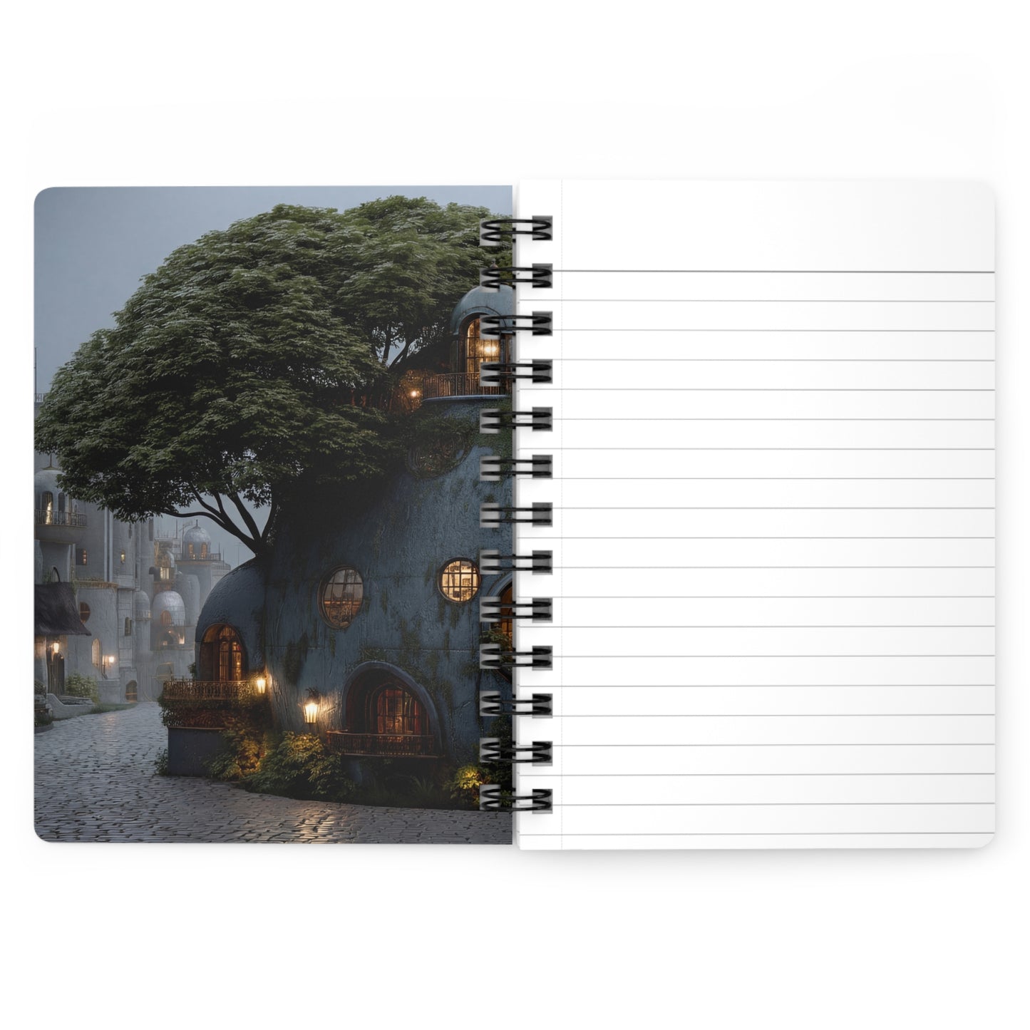 Skyborne Library Spiral Bound Journal – Twilight Haven in Stone and Moss