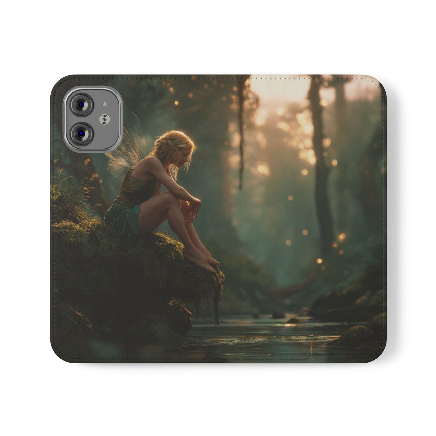 Mossy Bank Fairy Flip Cases – Golden Hour Sentinel Portrait