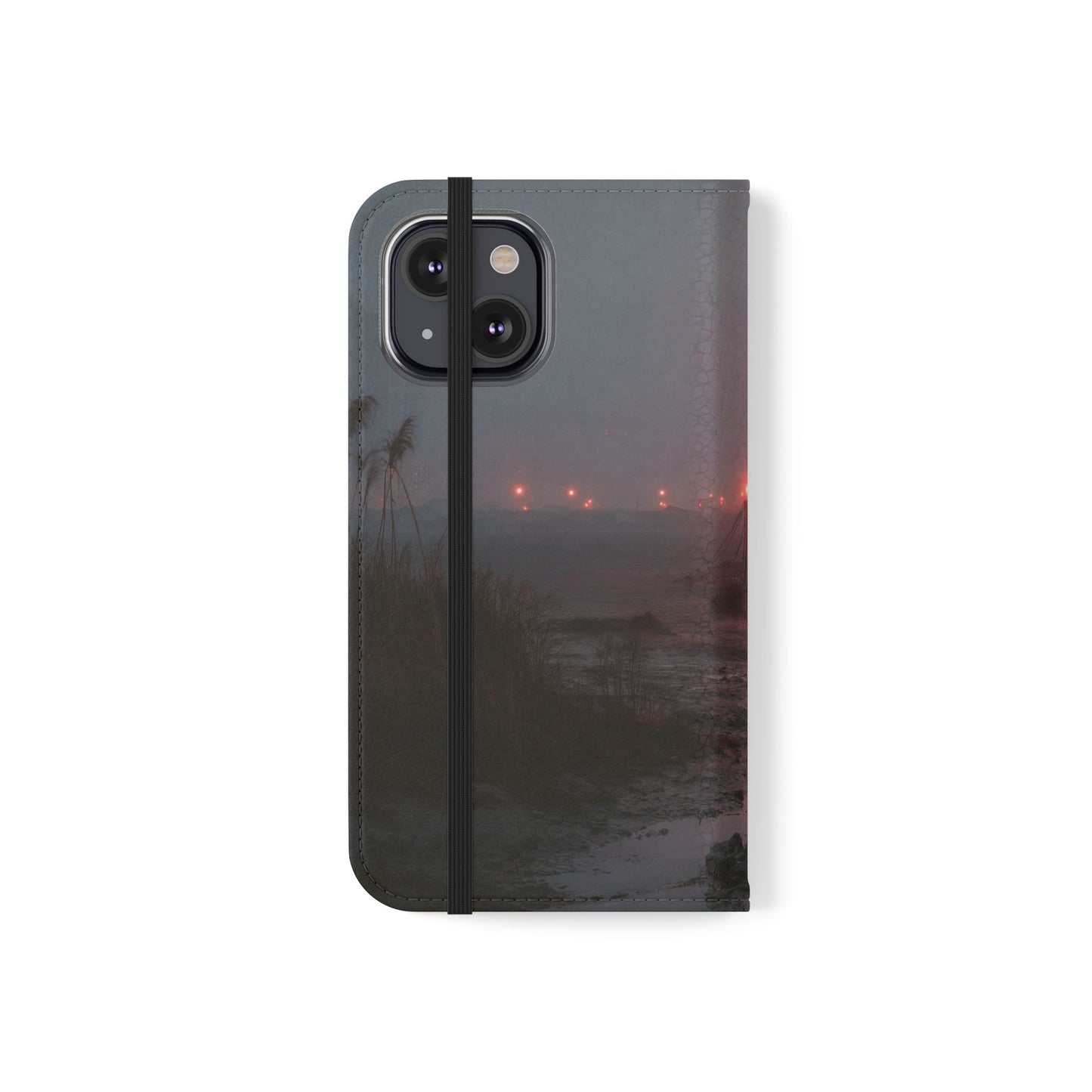 Crimson Circus Tent Flip Cases – Misty Coastside Lantern Scene