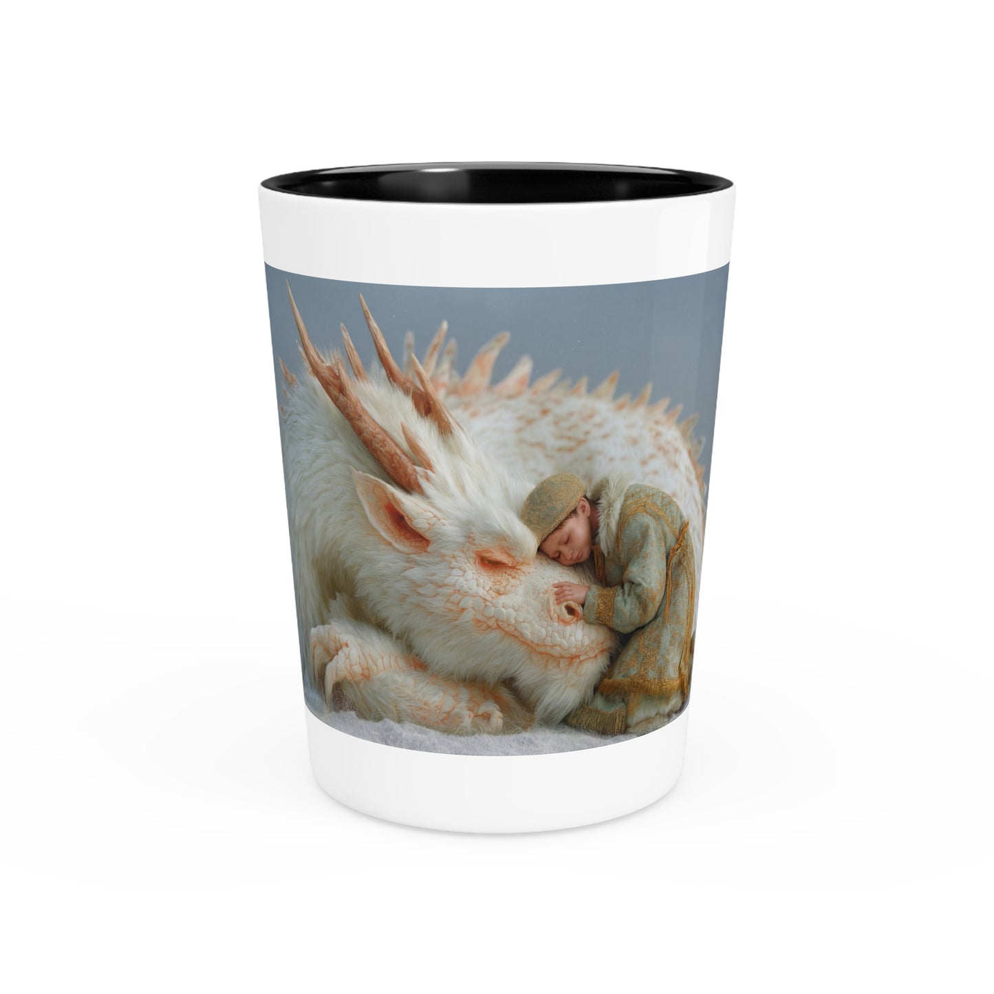 Dragon Child Shot Glass – White Fur Guardianship Scene