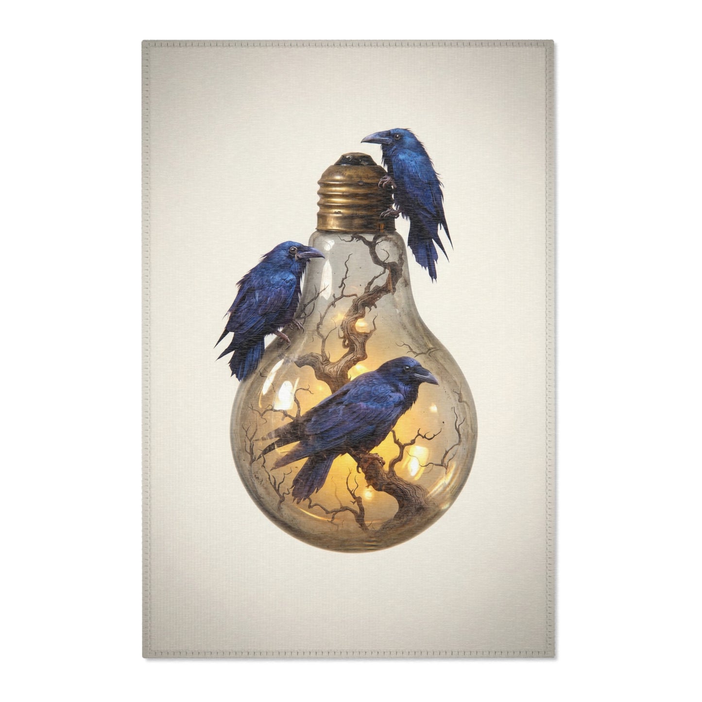 Ravens in the Lightbulb Area Rug – Midnight Wisdom Dreamscape