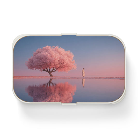 Solitary Sakura Tree Bento Lunch Box – Twilight Reflections for the Quiet Soul