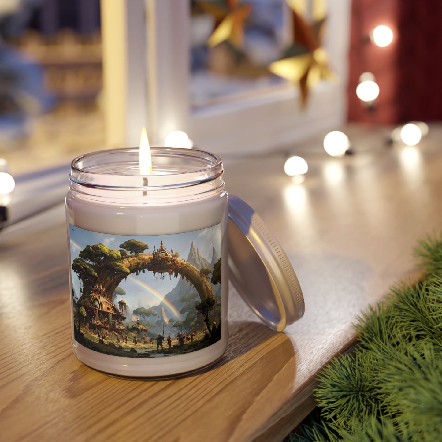 Arcane Grove Scented Soy Candles with White Lid, 9oz – Where Magic Grows in Sunlit Canopies