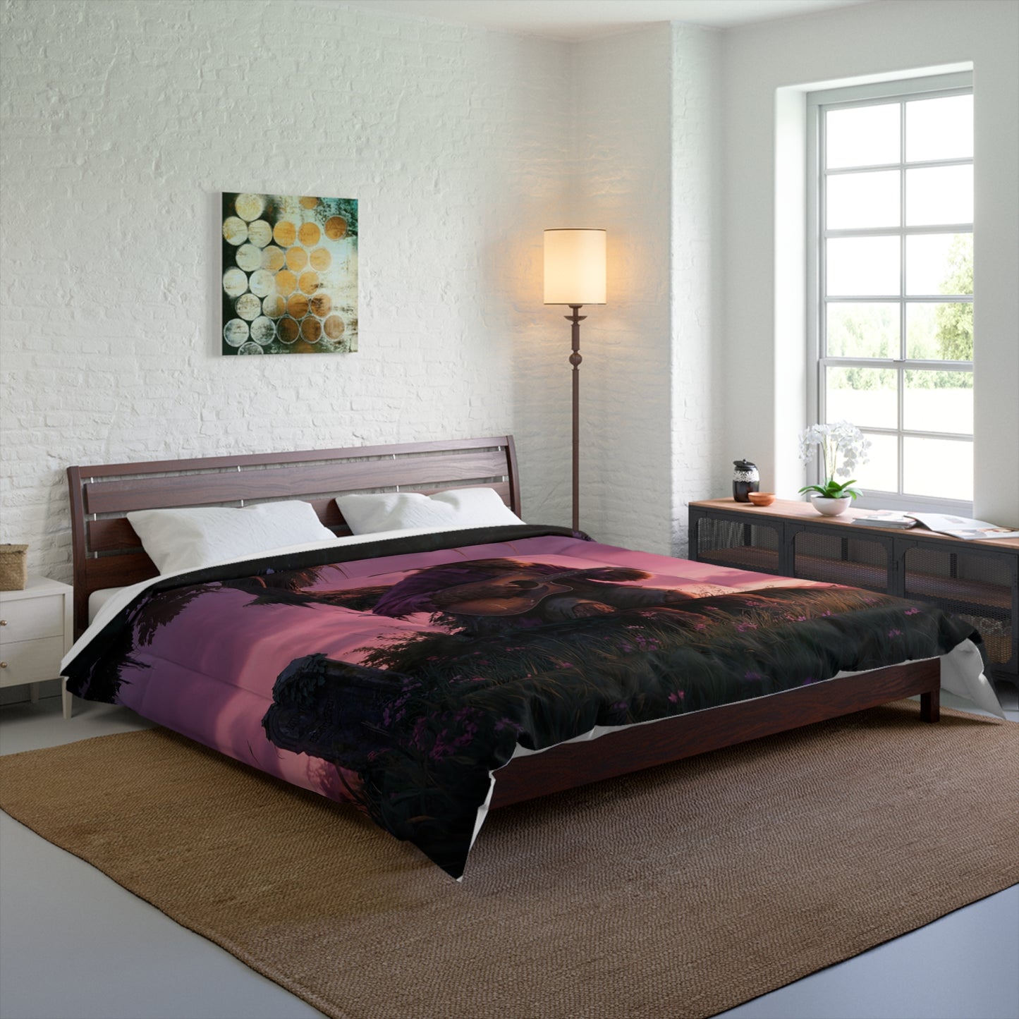Cajun Swamp Guitarist Comforter – Twilight Folk Song Dreamscape