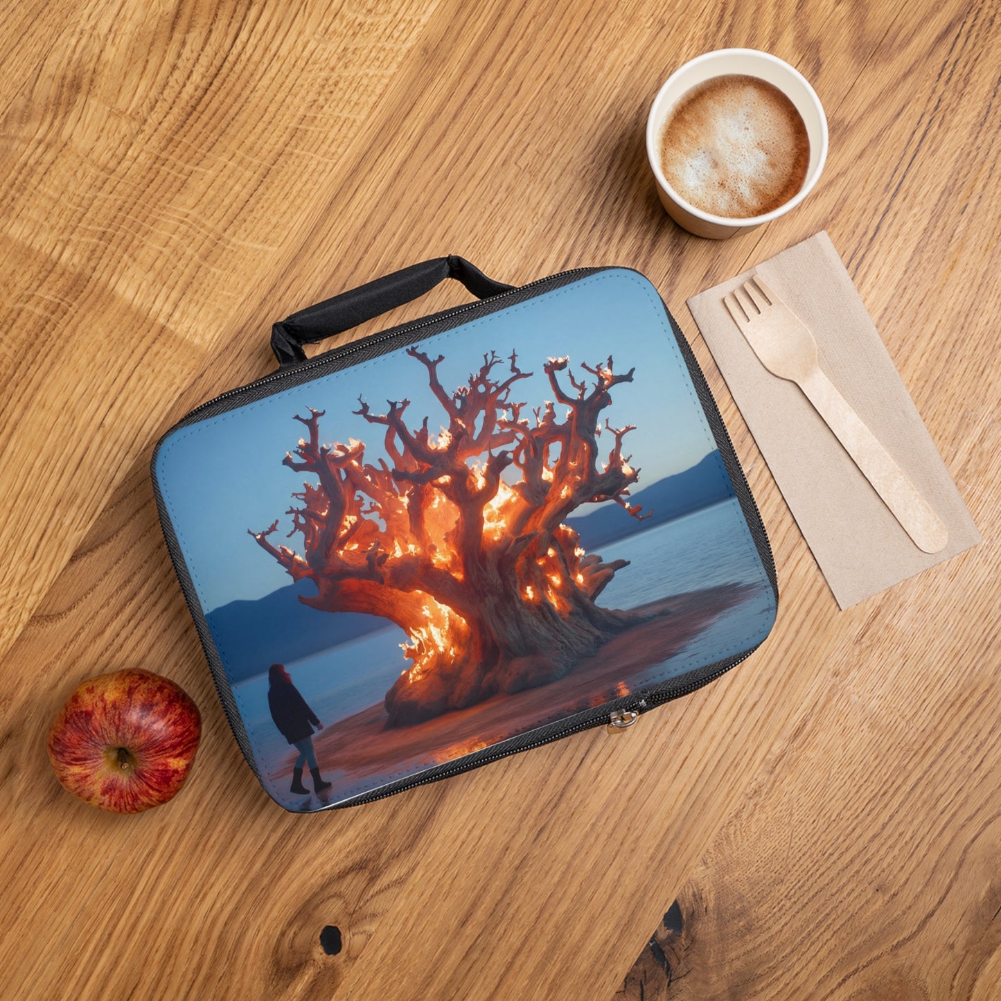 Burning Tree of Light Lunch Bag – Silent Witness to Twilight’s Glow