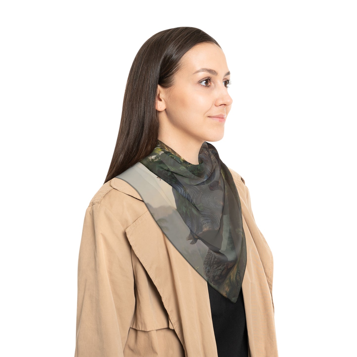 Castle on the Turtle Poly Scarf – Dawn’s Whispering Sanctuary