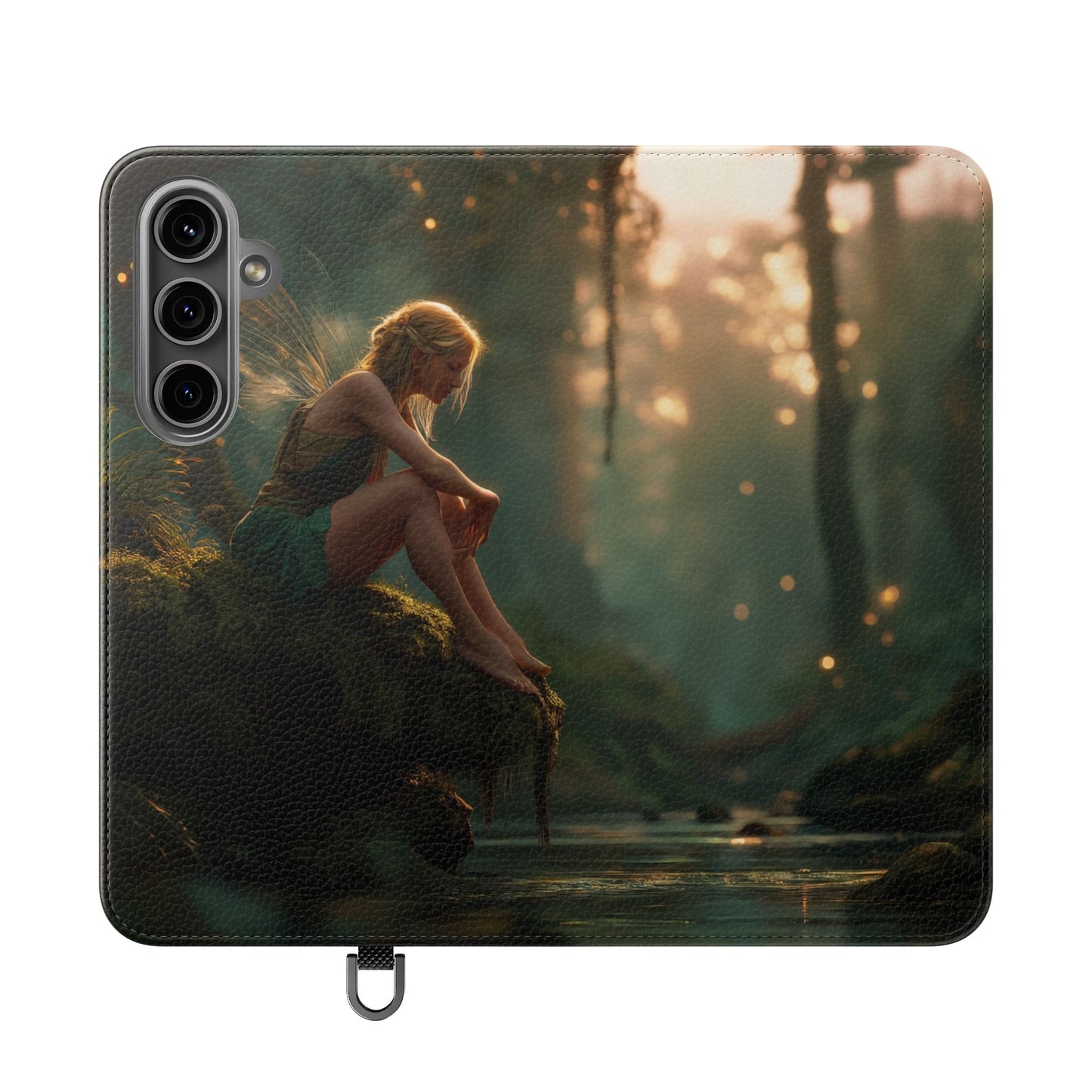 Mossy Bank Fairy Flip Cases – Golden Hour Sentinel Portrait