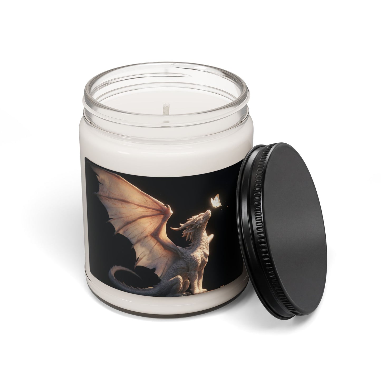 Serene White Dragon Scented Soy Candle, 9oz – Gentle Wings, Soft Butterfly Light