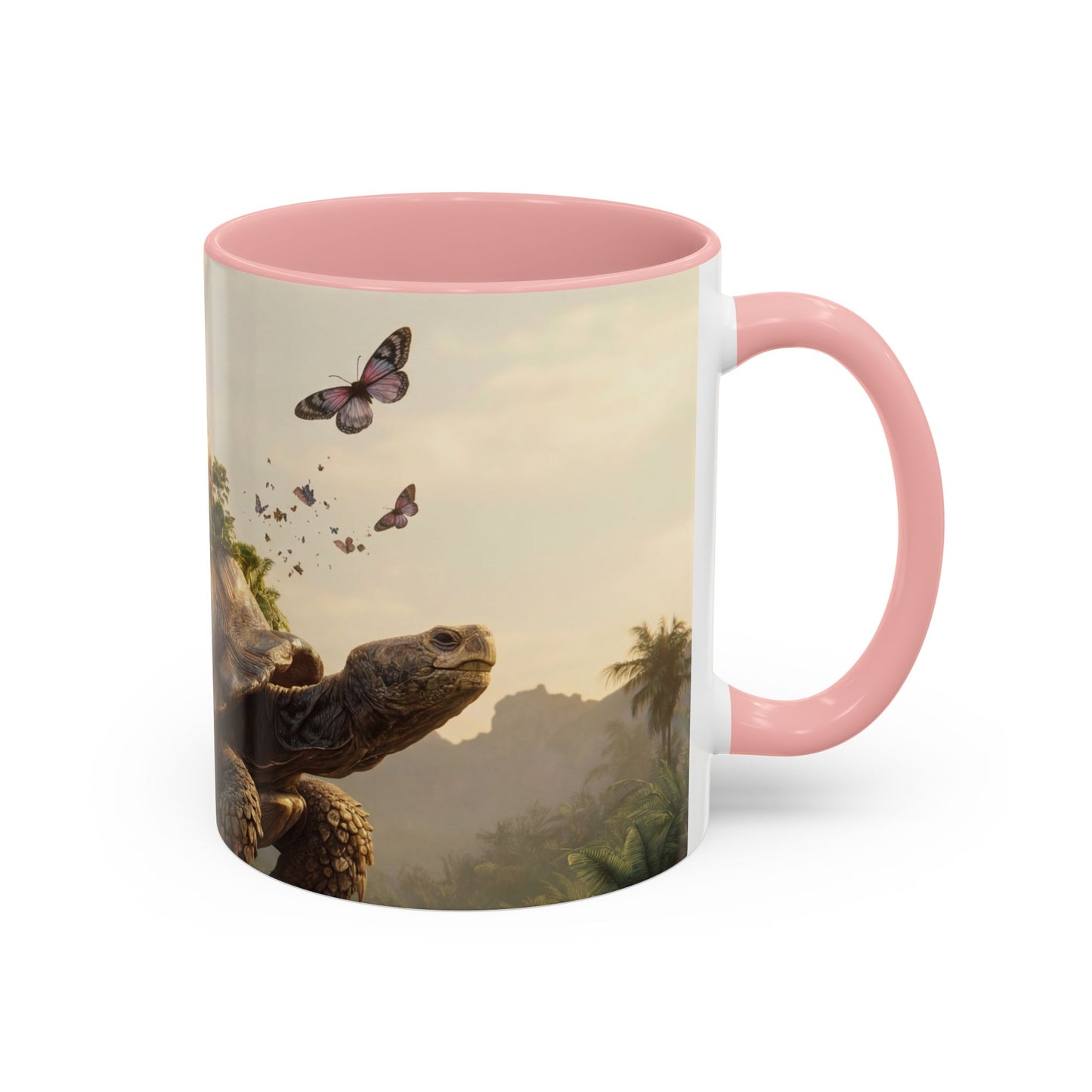 Castle Upon Turtle Shell Accent Coffee Mug (11, 15oz) – Sunset Sanctuary Dreamscape