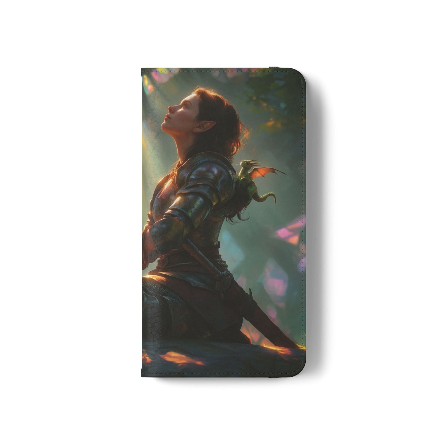 Crystal Grove Sentinel Flip Cases – Iridescent Forest Dawn Guardian