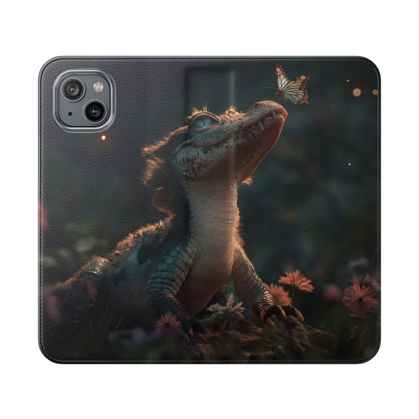 Crocodile Butterfly Flip Cases – Tender Guardian with Moth Companion