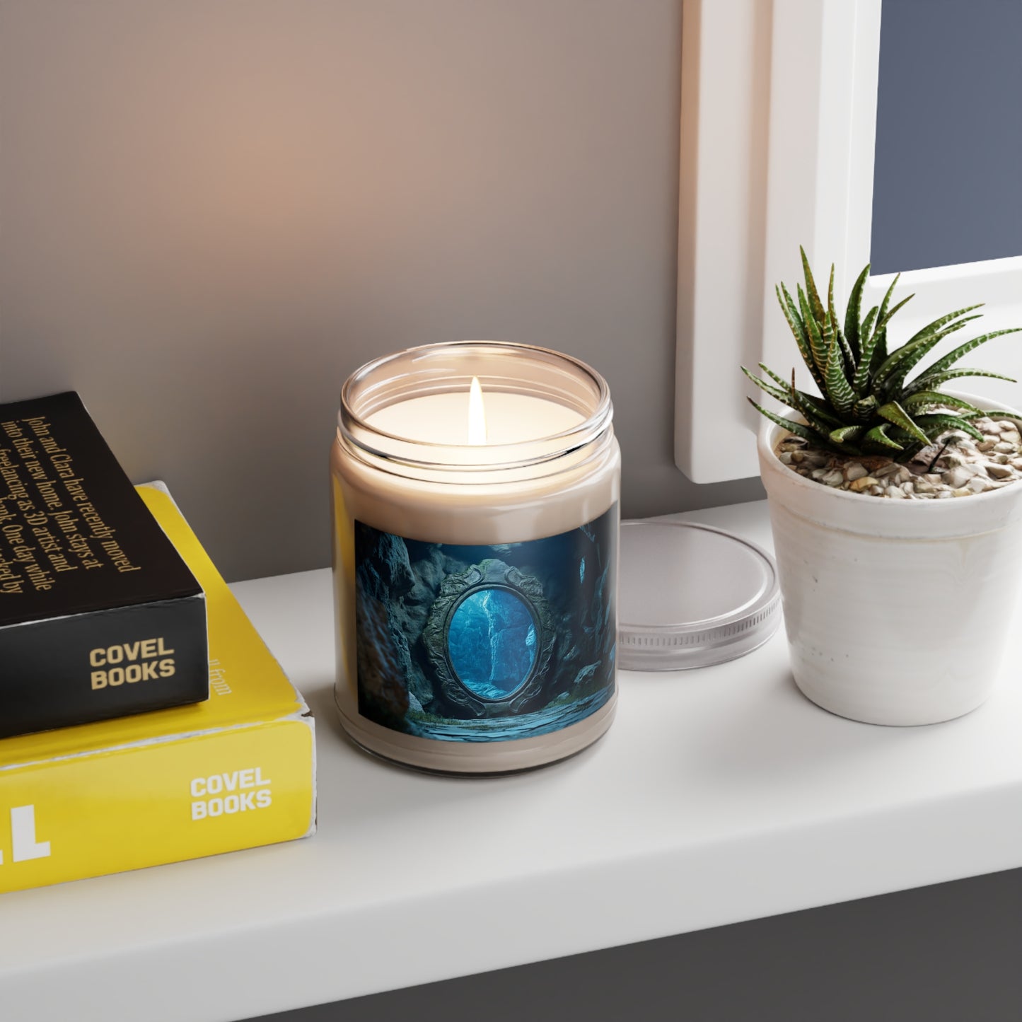 Mirror Portal Scented Soy Candles with White Lid, 9oz – Azure Abyss Gateway
