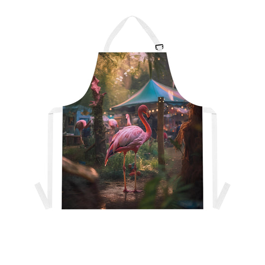 oregon country fair, flamingo in the foreground, oregon, dawn, wildlife photography - Apron (AOP)