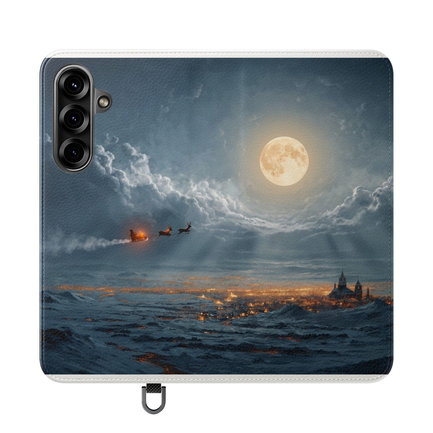 Moonlit Sleigh Flip Cases – Northern Lights Winter Journey