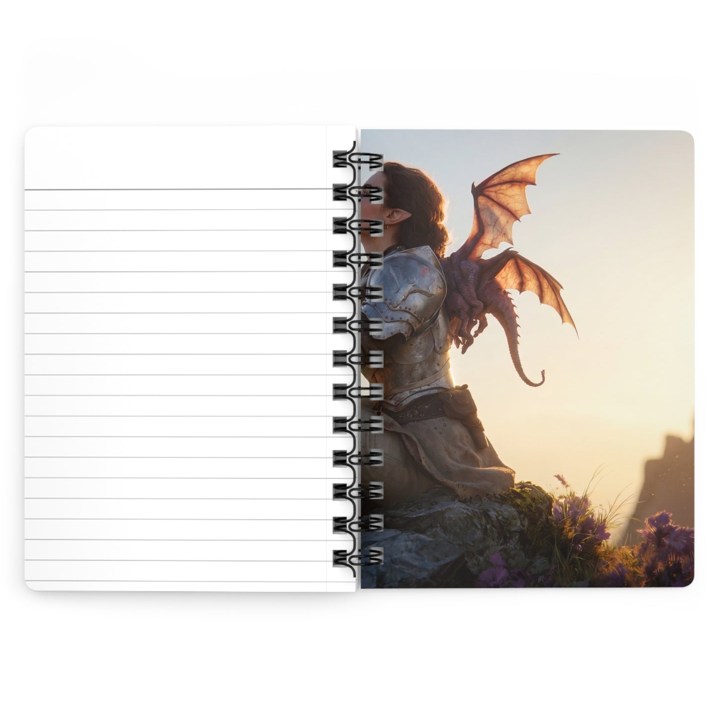 Dragon Rider Sentinel Spiral Bound Journal – Sunset Peak Guardian