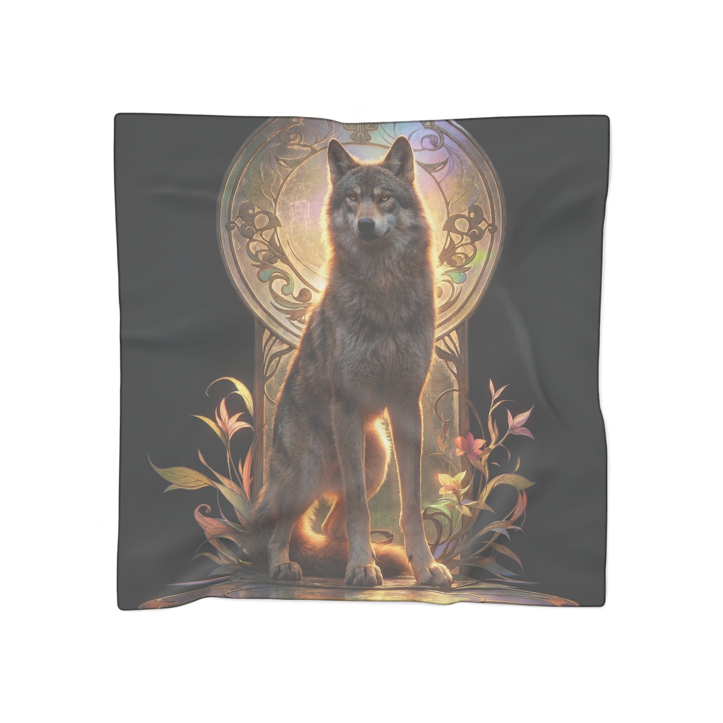 Wolf Throne Poly Scarf – Luminescent Guardian of the Twilight