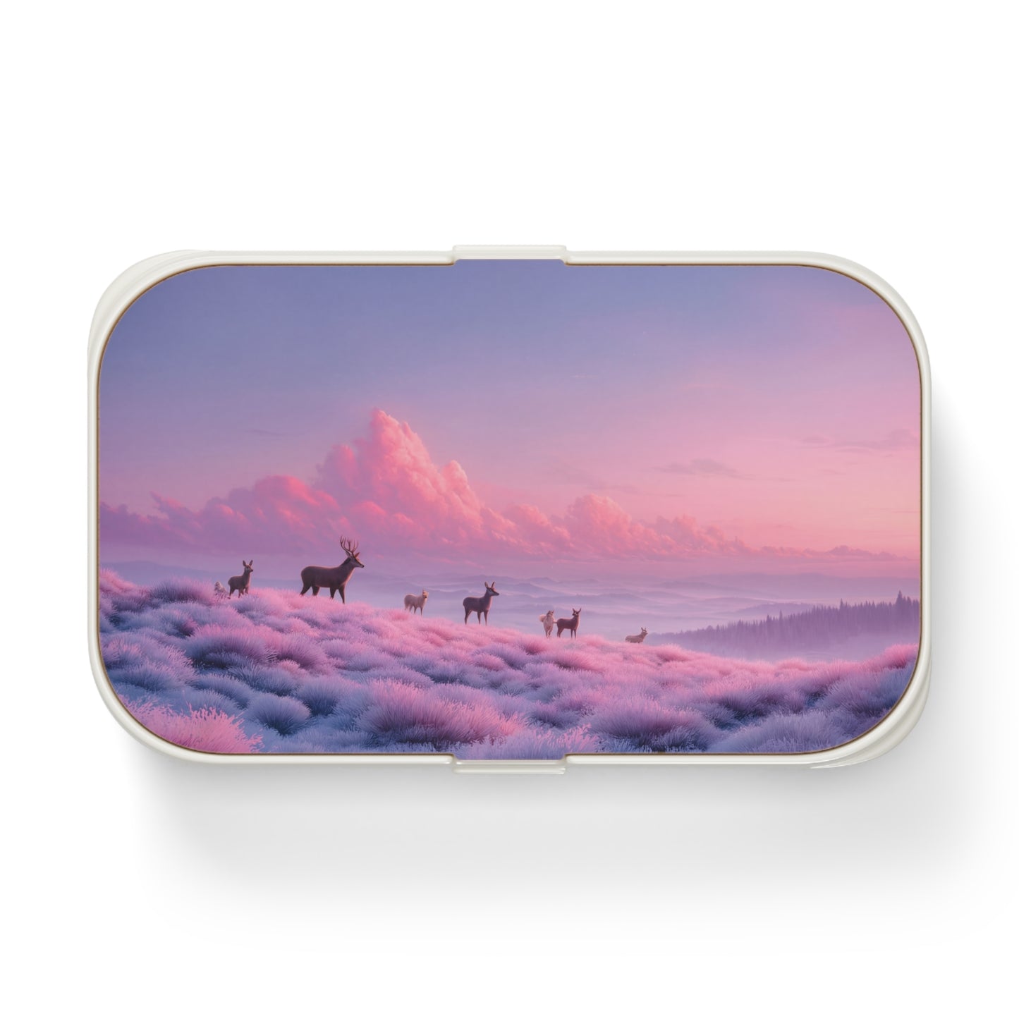 Twilight Herd Bento Lunch Box – Pink Lavender Meadow Serenity