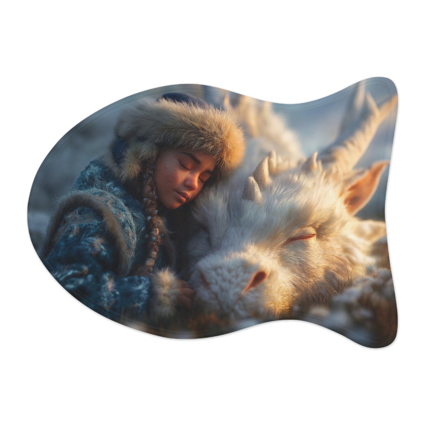 Sleeping Dragon Pet Feeding Mats – Frosty Companion Resting Scene