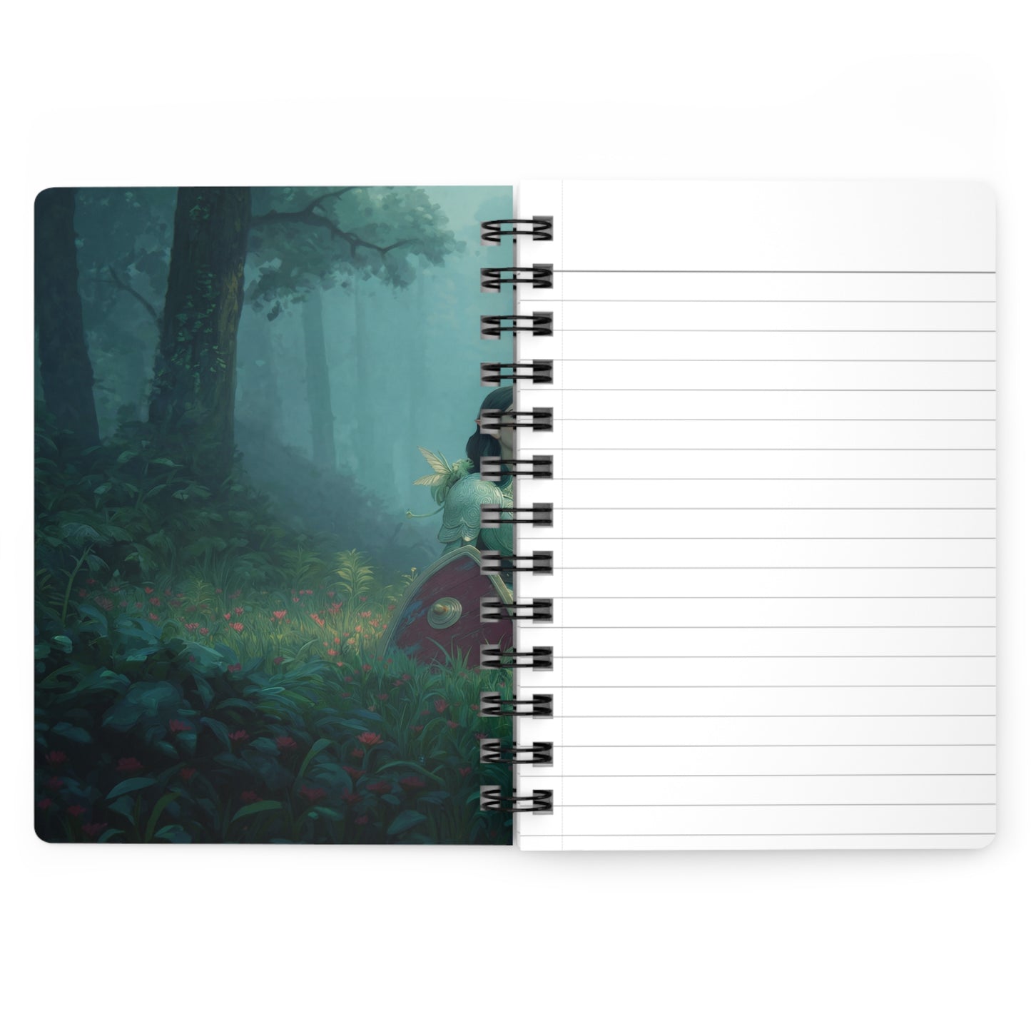 Elven Sentinel Spiral Bound Journal – Mist-Woven Grove Pause