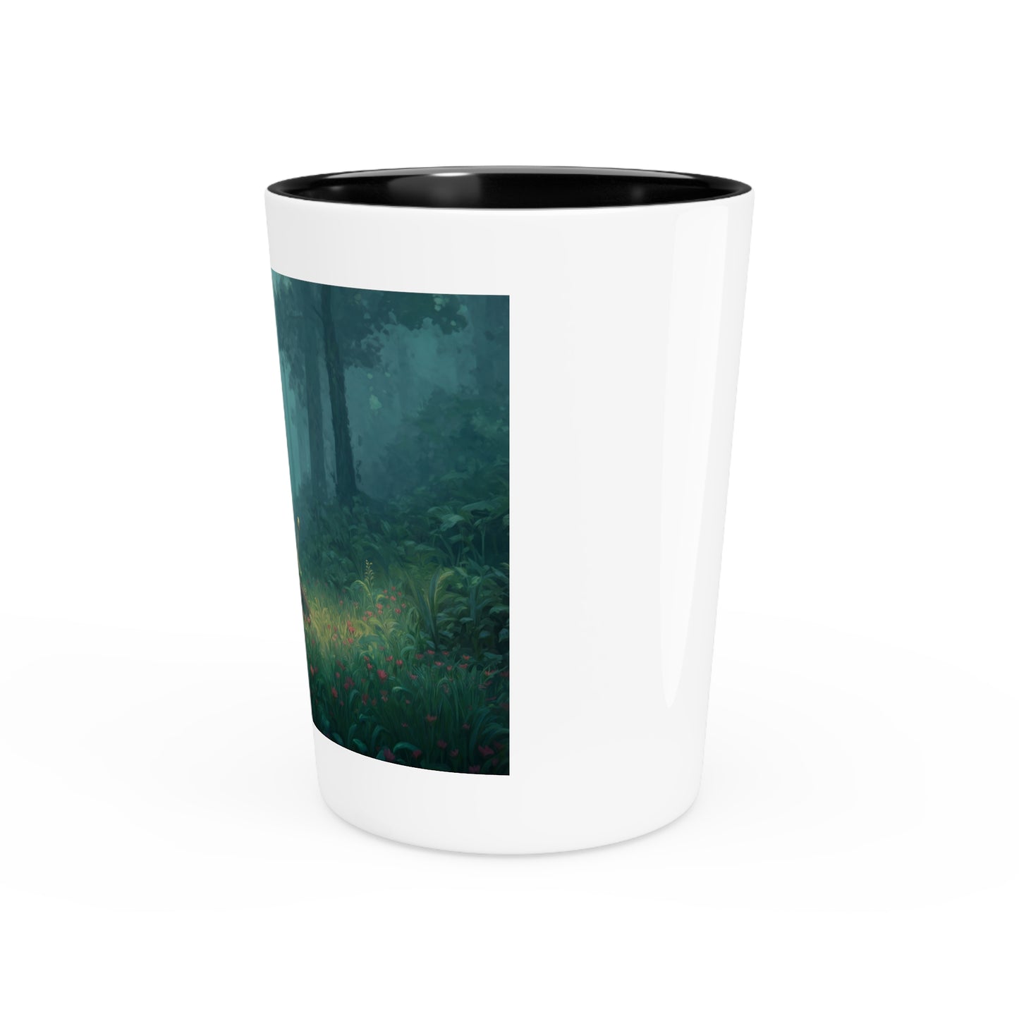 Forest Sentinel Shot Glass – Emerald Guardian in the Mist