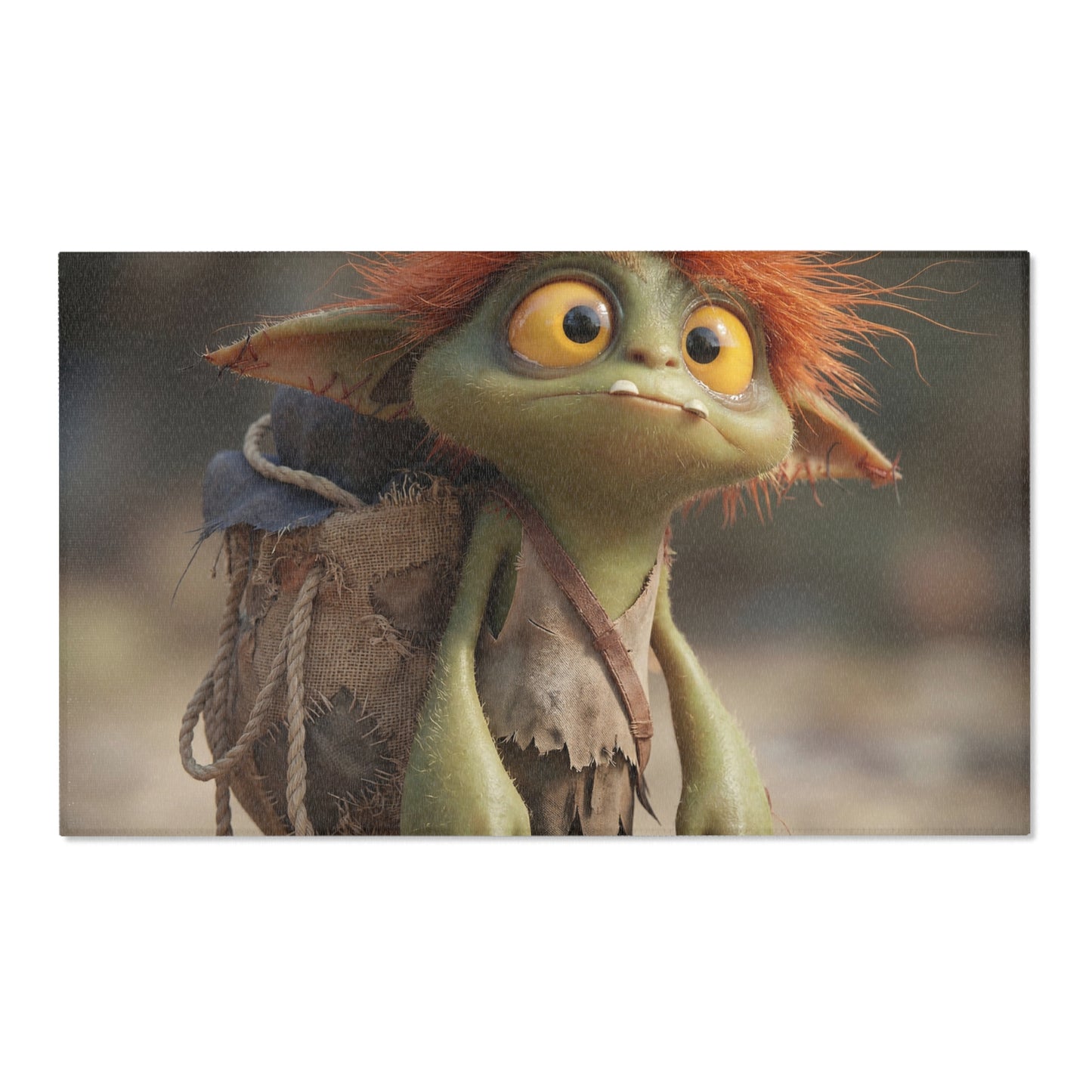 Giggling Goblin Area Rug – Tiny Wanderer with Sack of Treasures