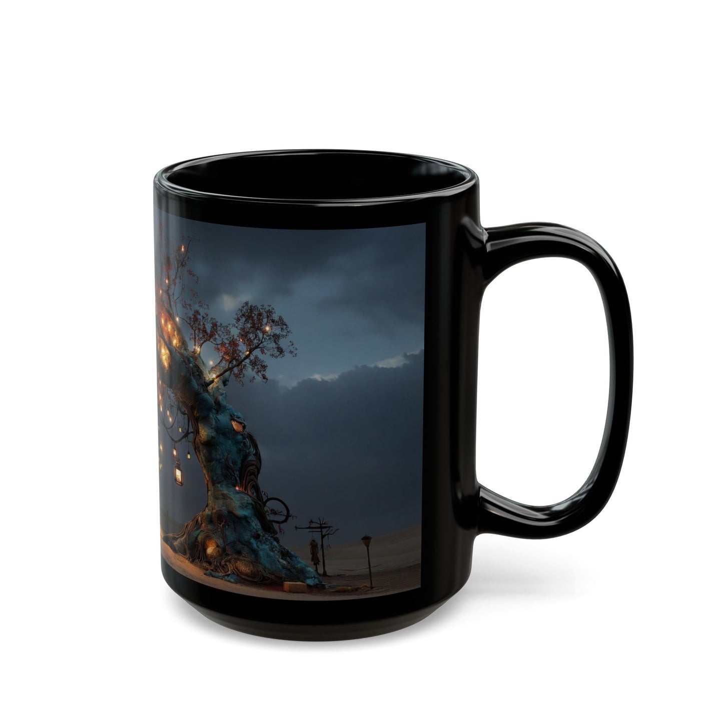 Luminous Wandering Tree Mug – Desert Oasis Nightscape