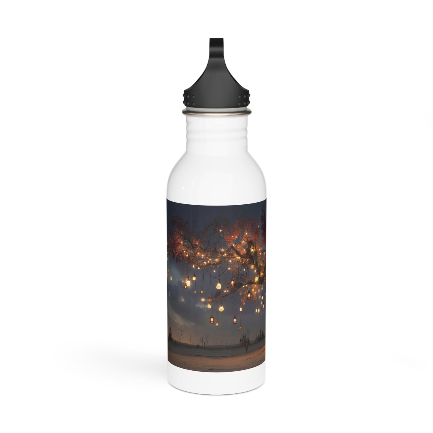 Luminous Wisteria Tree Water Bottle – Twilight Lantern Grove
