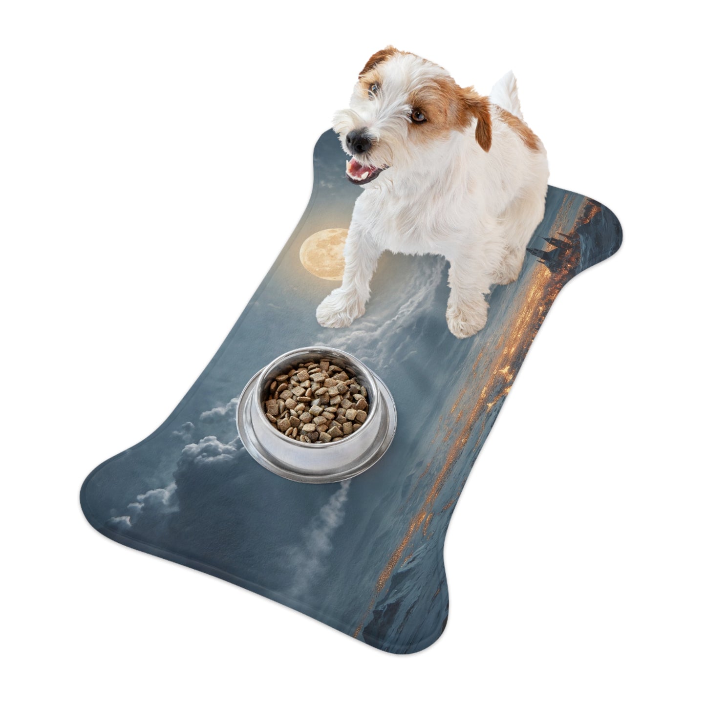 Midnight Sleigh Ride Pet Feeding Mats – Frostbitten City Lightscape