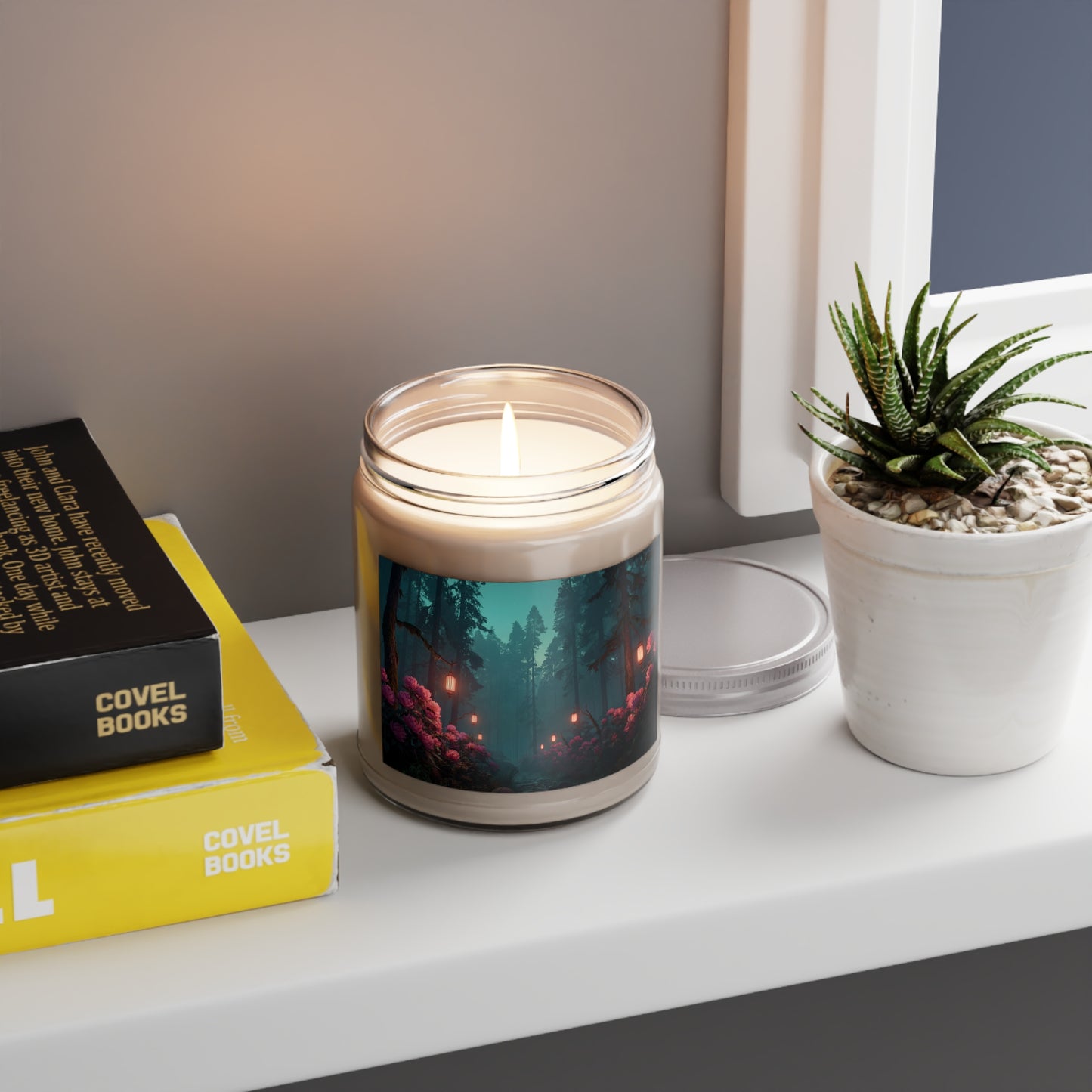 Whispering Woods Peony Path Scented Soy Candles with White Lid, 9oz – Twilight Lantern Ambrosia