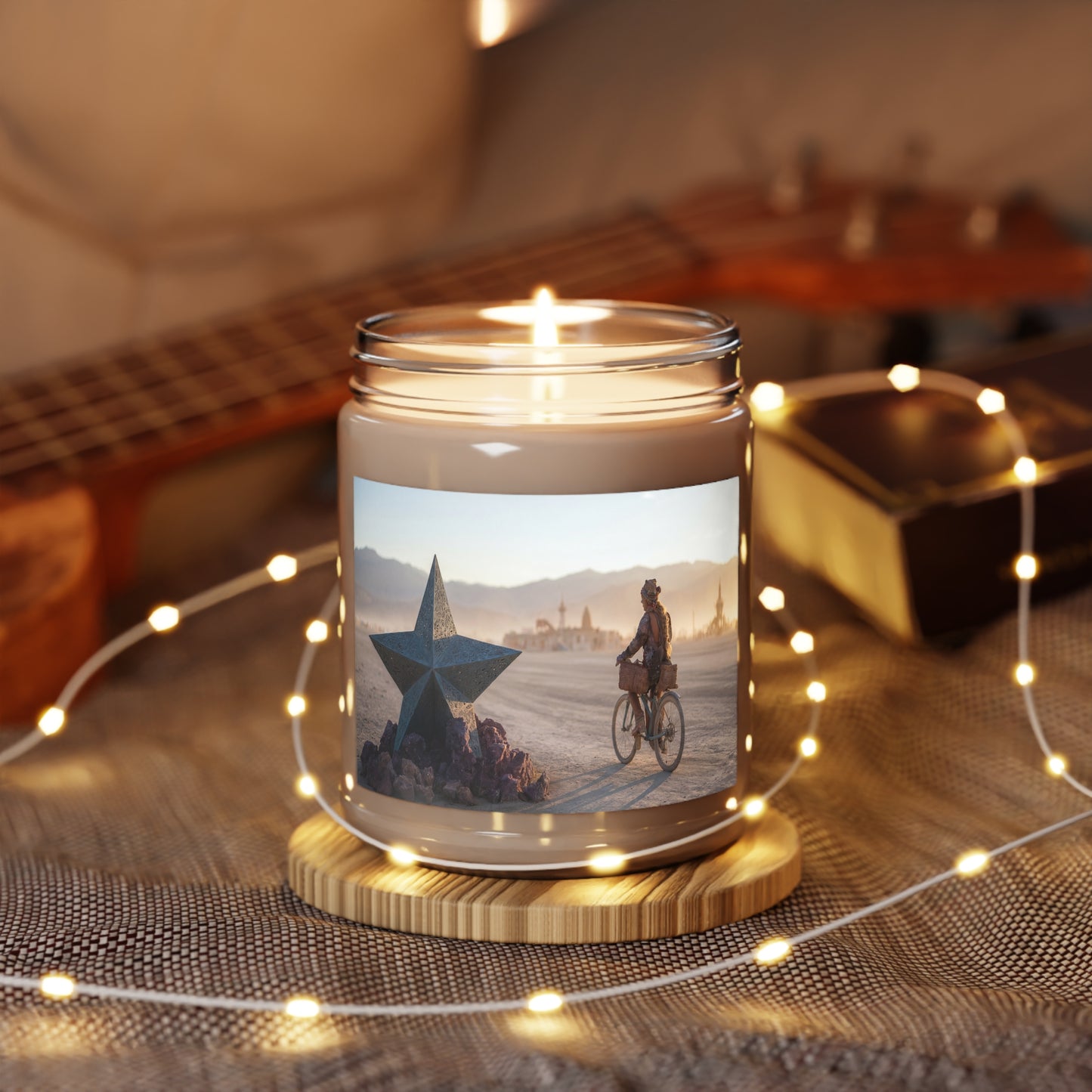 Desert Star Cyclist Scented Soy Candles with White Lid, 9oz – Golden Hour Wanderer