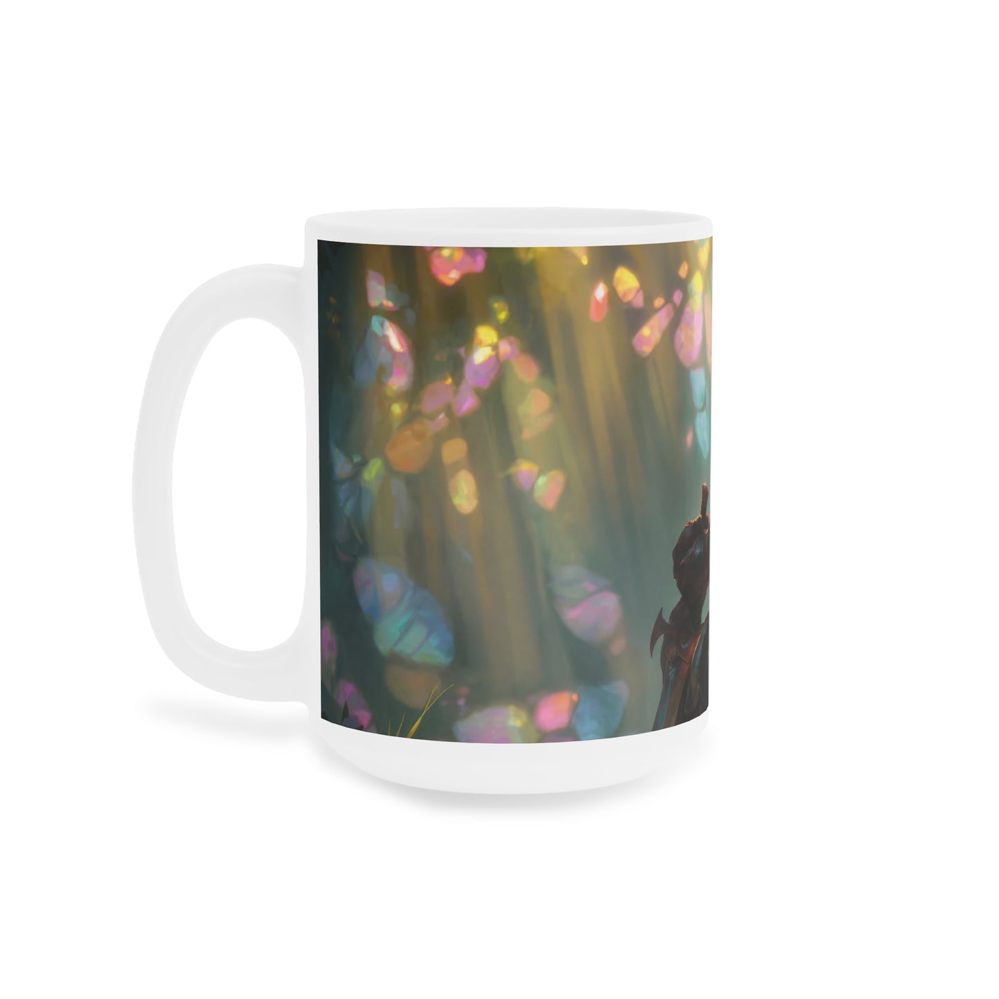 Sunlit Sentinel Ceramic Mugs (11oz\15oz\20oz) – Guardian of the Crystal Grove