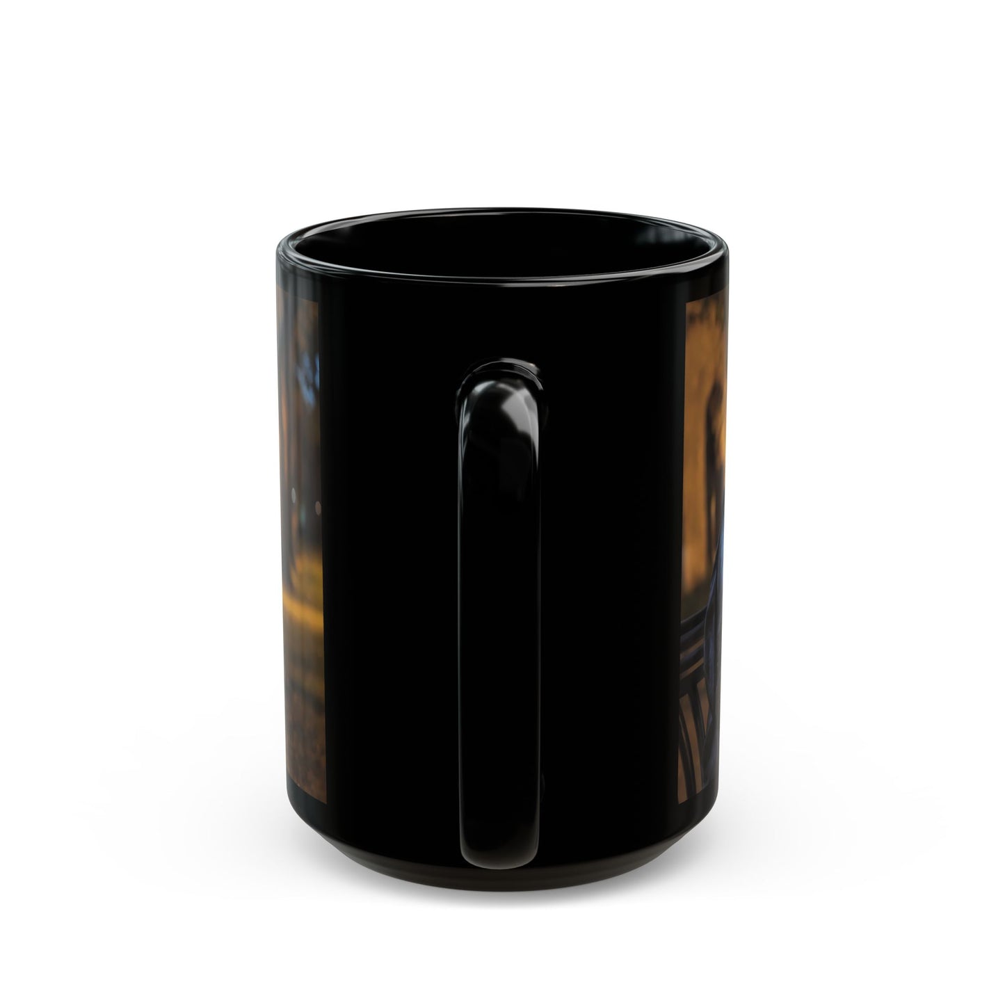 Bronze Philosopher Statue Mug – Night Garden Glow Design