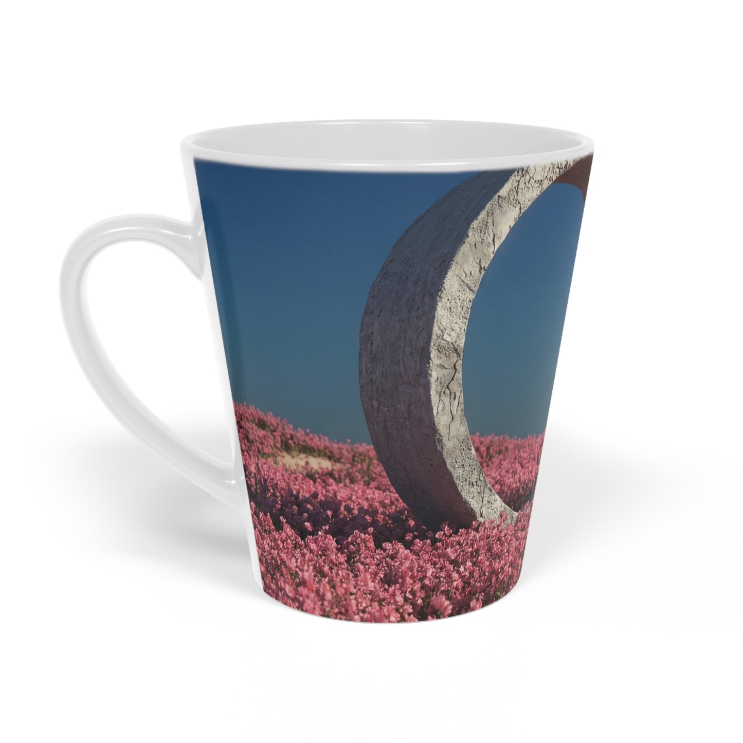 Stone Ring Flower Field Latte Mug, 12oz – Ethereal Portal Landscape