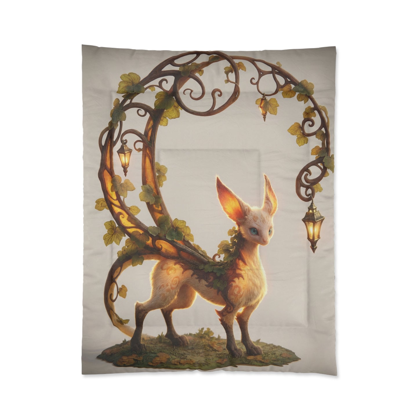Moonlit Fae Fox Comforter – Whispers of the Twilight Gate